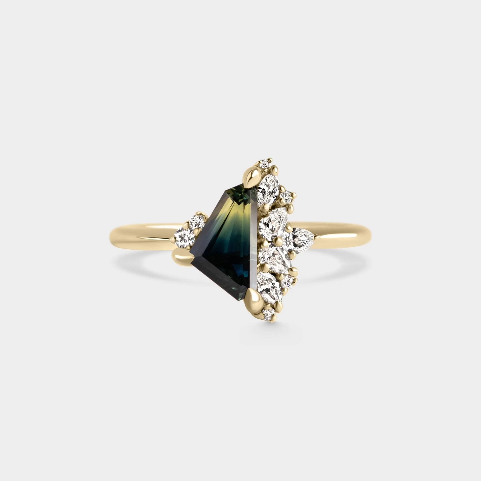 0.98ct Irregular Cluster of Sapphire & Diamond