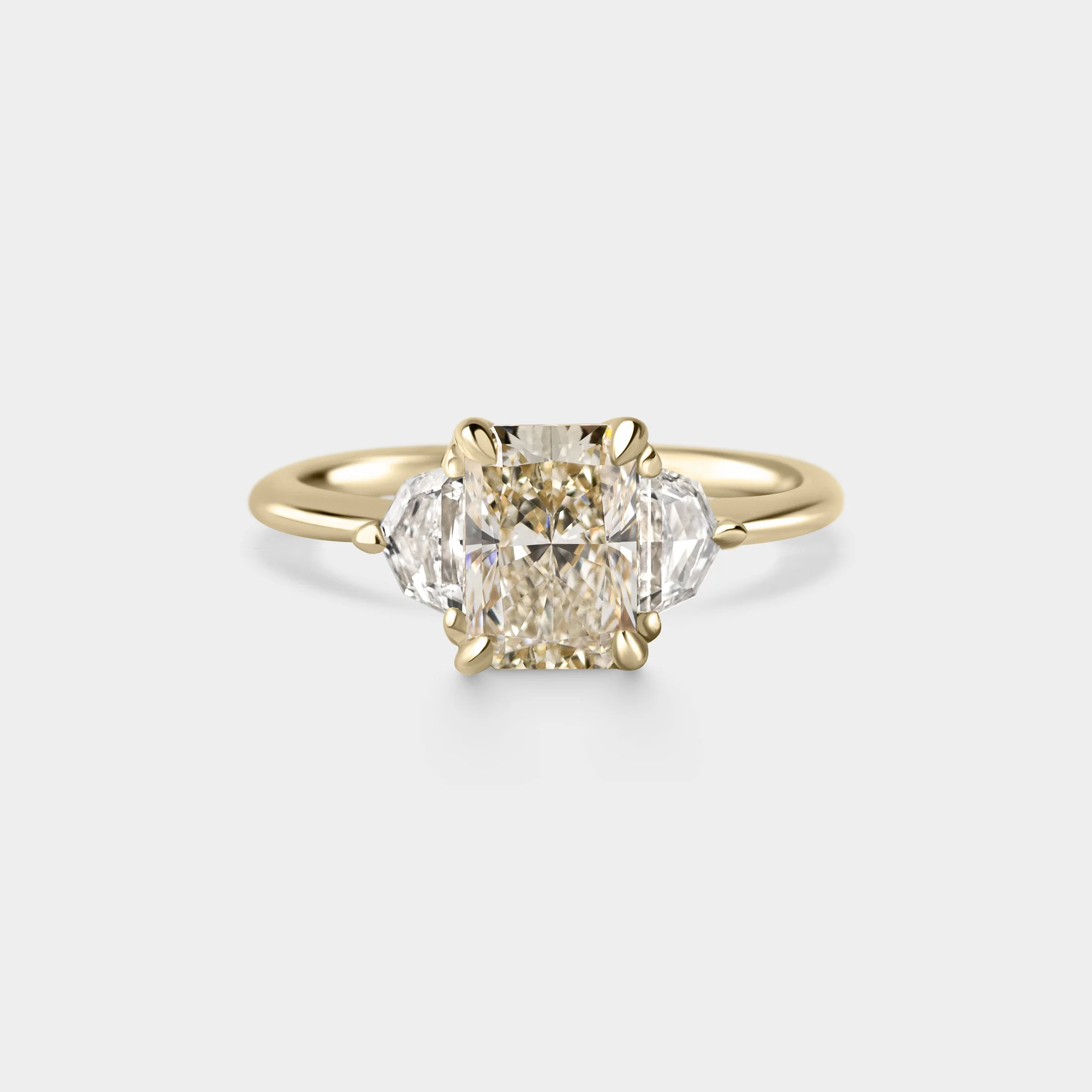 1.01ct Three Stone of Lab Grown Radiant & Cadillac