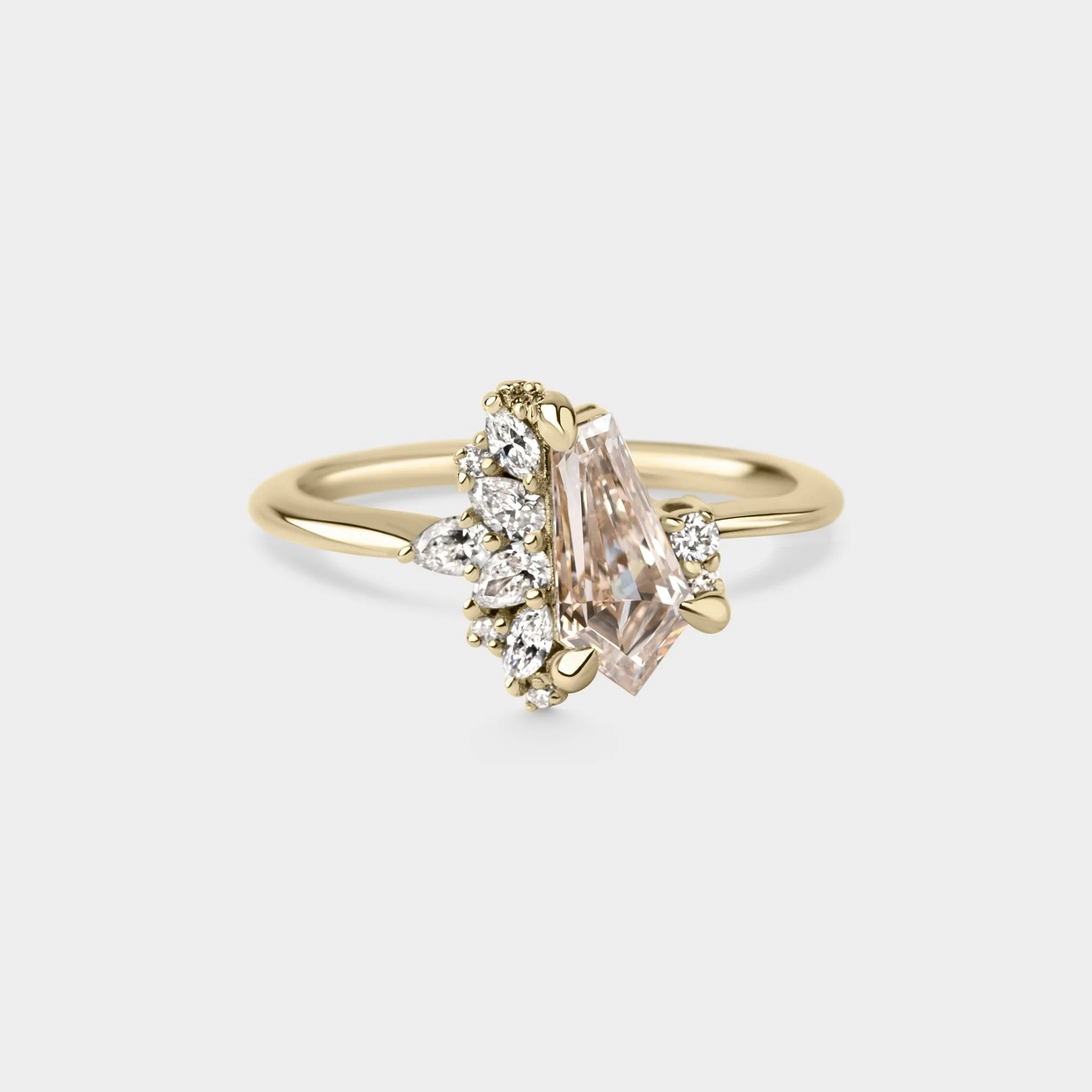 0.87ct Irregular Cluster of Champagne Lab Grown Diamond
