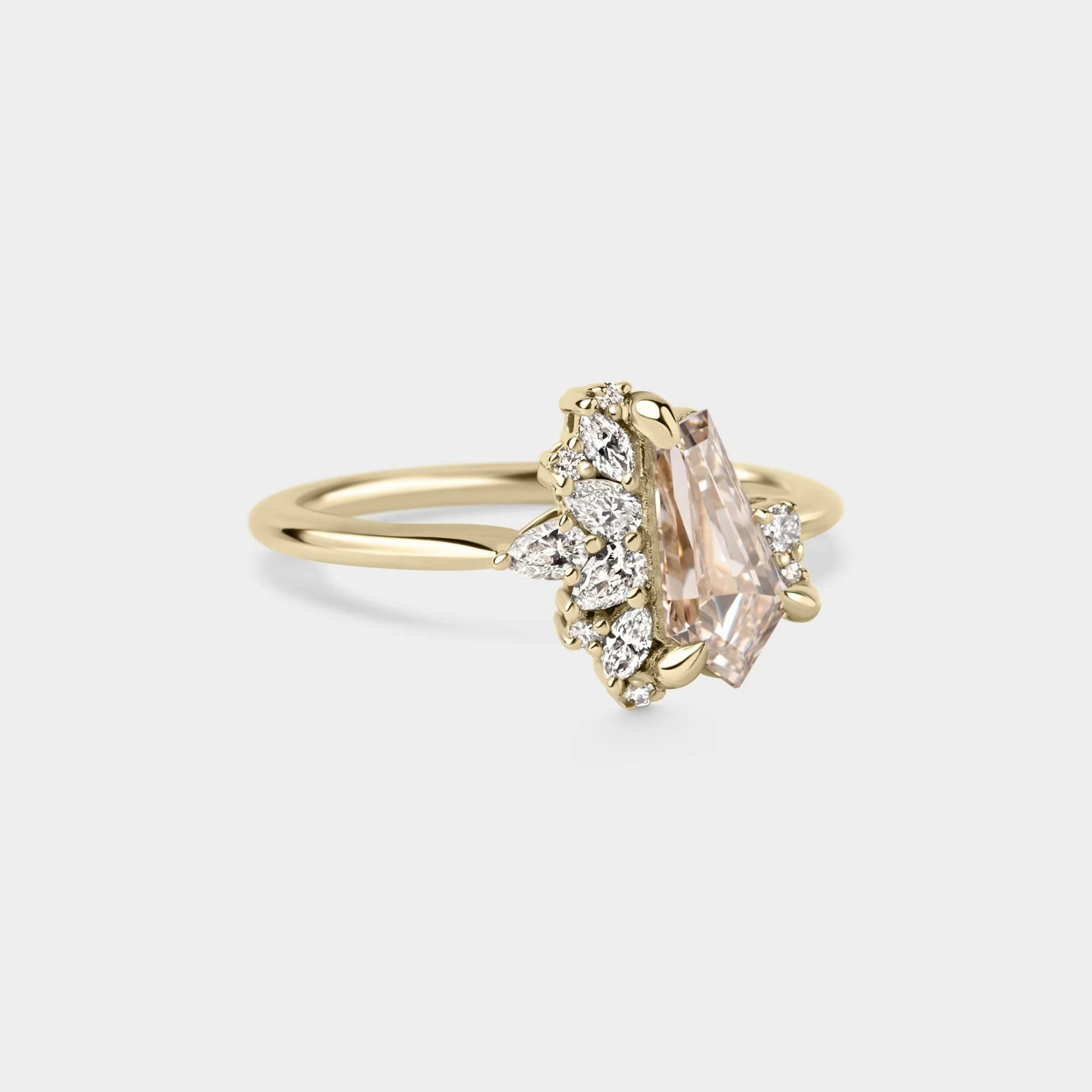 0.87ct Irregular Cluster of Champagne Lab Grown Diamond - Image 2