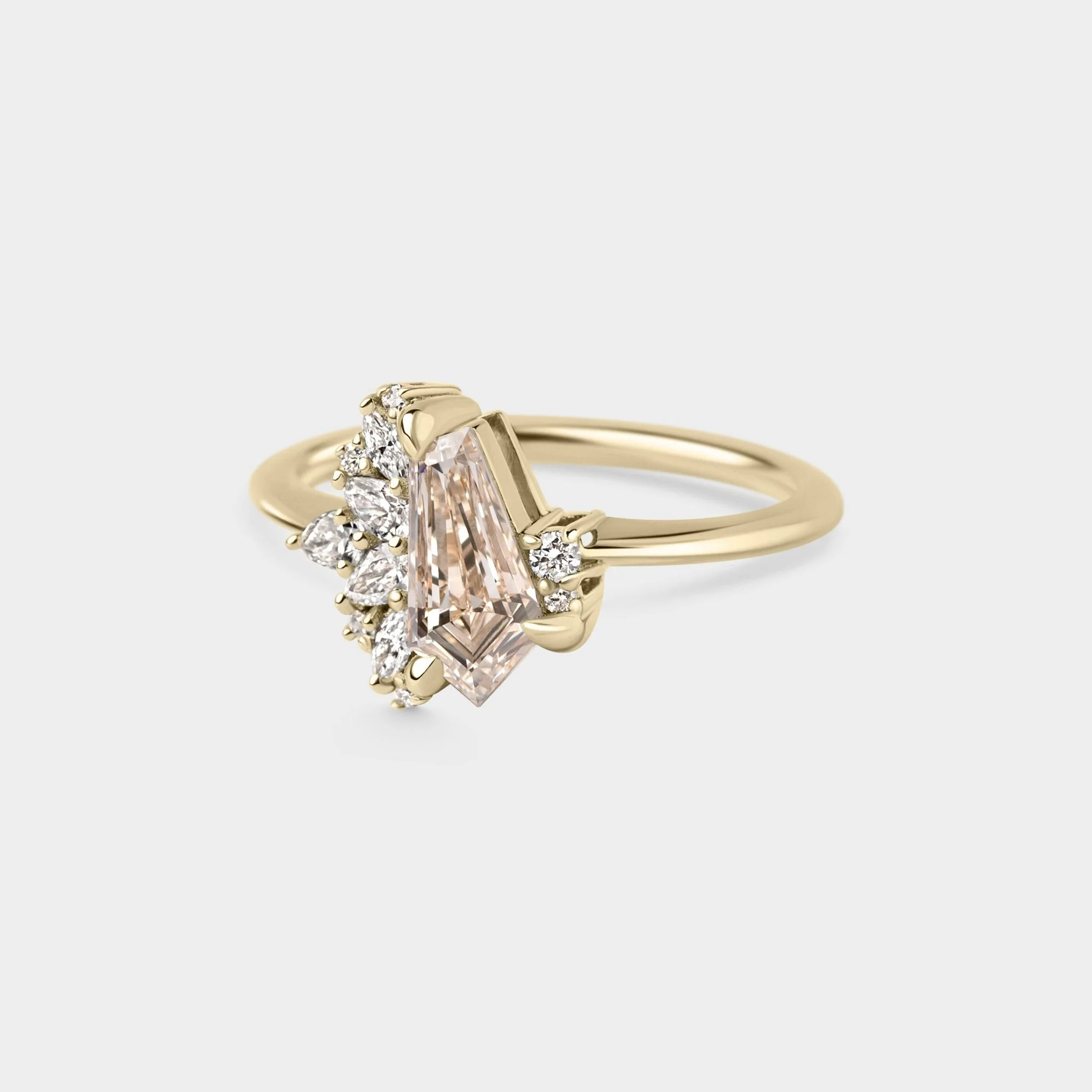 0.87ct Irregular Cluster of Champagne Lab Grown Diamond - Image 3