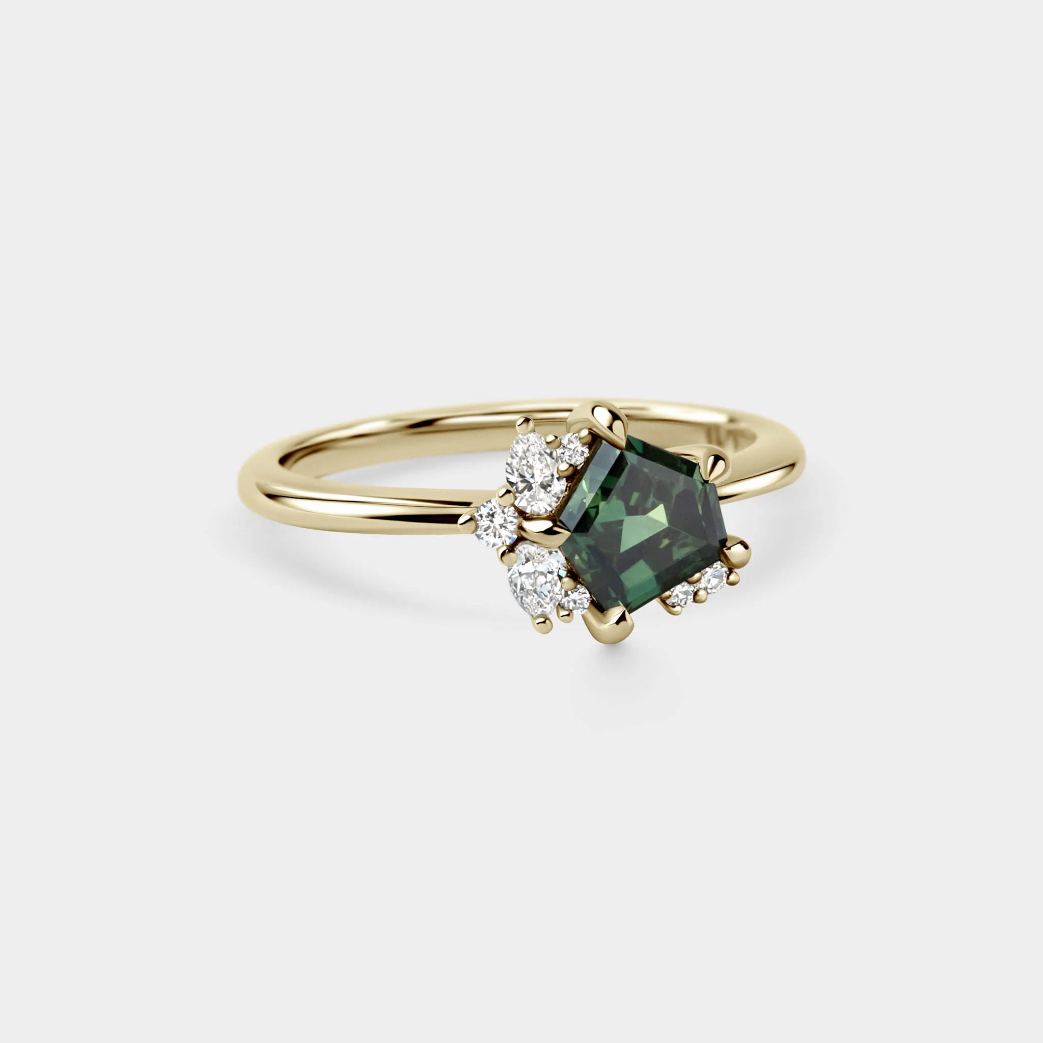 1.22ct Irregular Cluster of Freeform Sapphire & Diamond