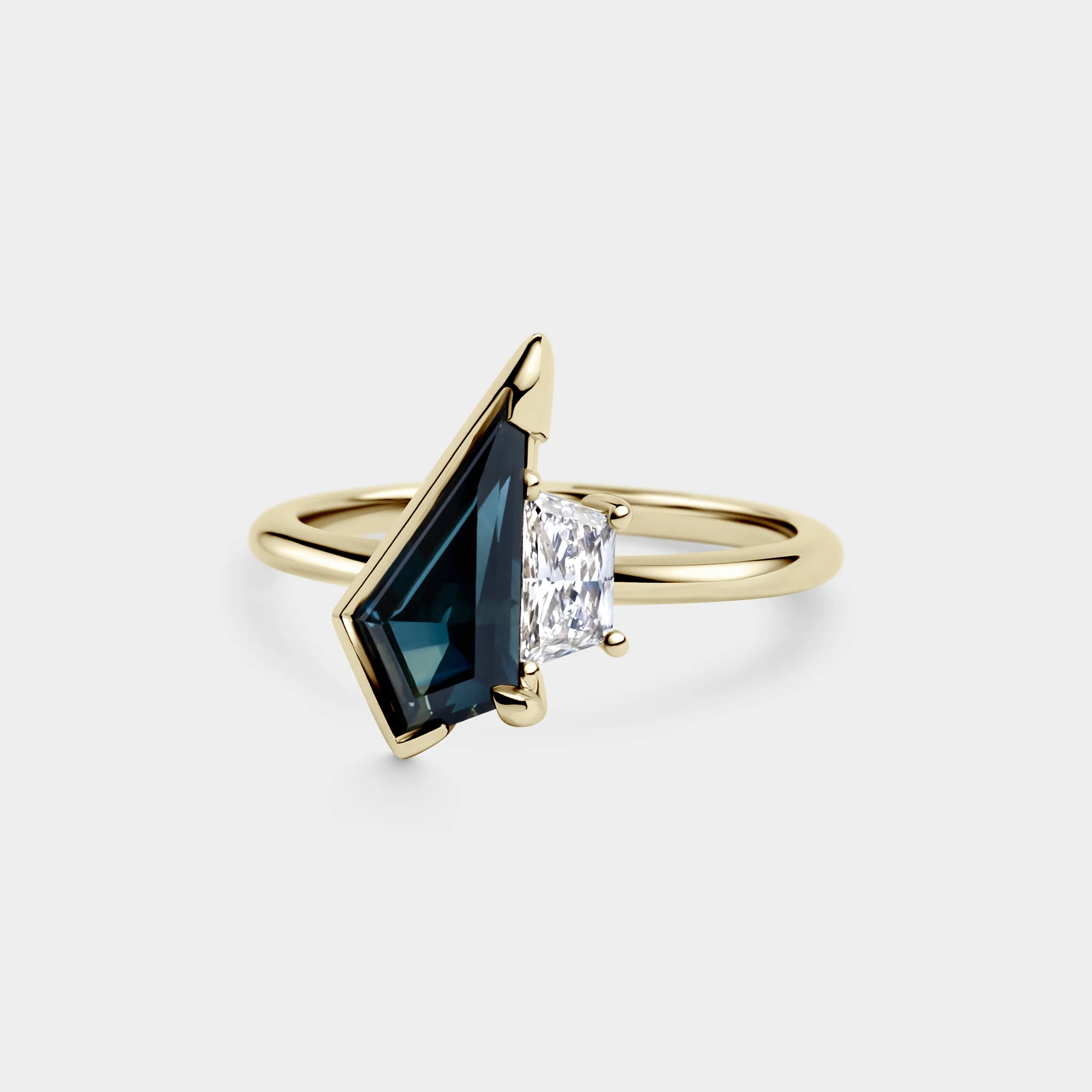 1.38ct Irregular Cluster of Freeform Sapphire & Trapezoid