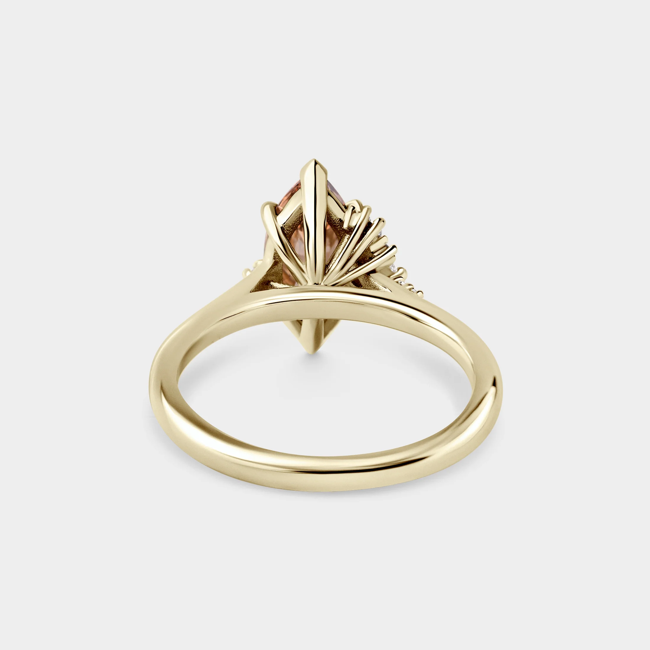 1.34ct Asymmetrical Cluster of Champagne Marquise & Diamond - Image 3