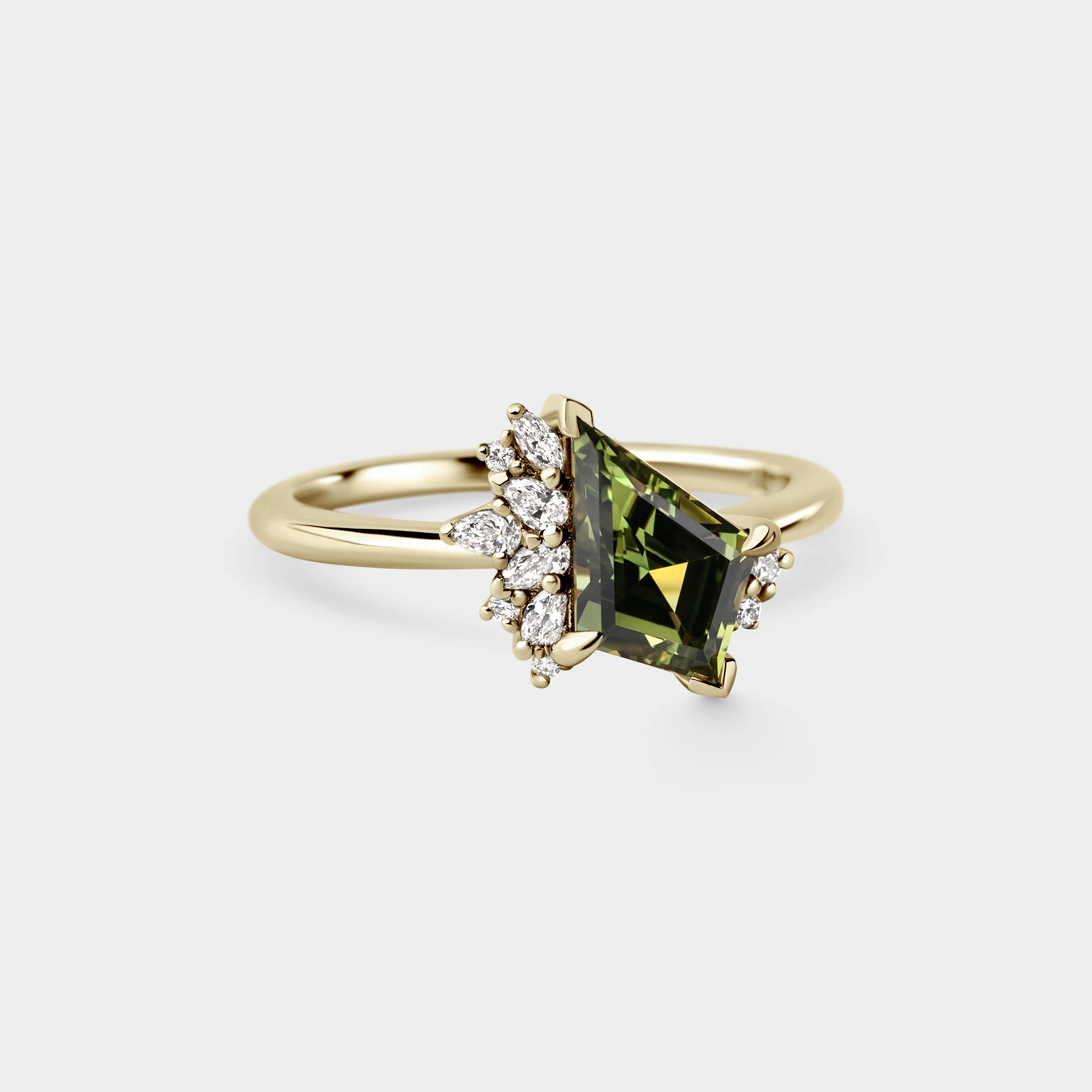 1.48ct Irregular Cluster of Kite Sapphire & Diamond