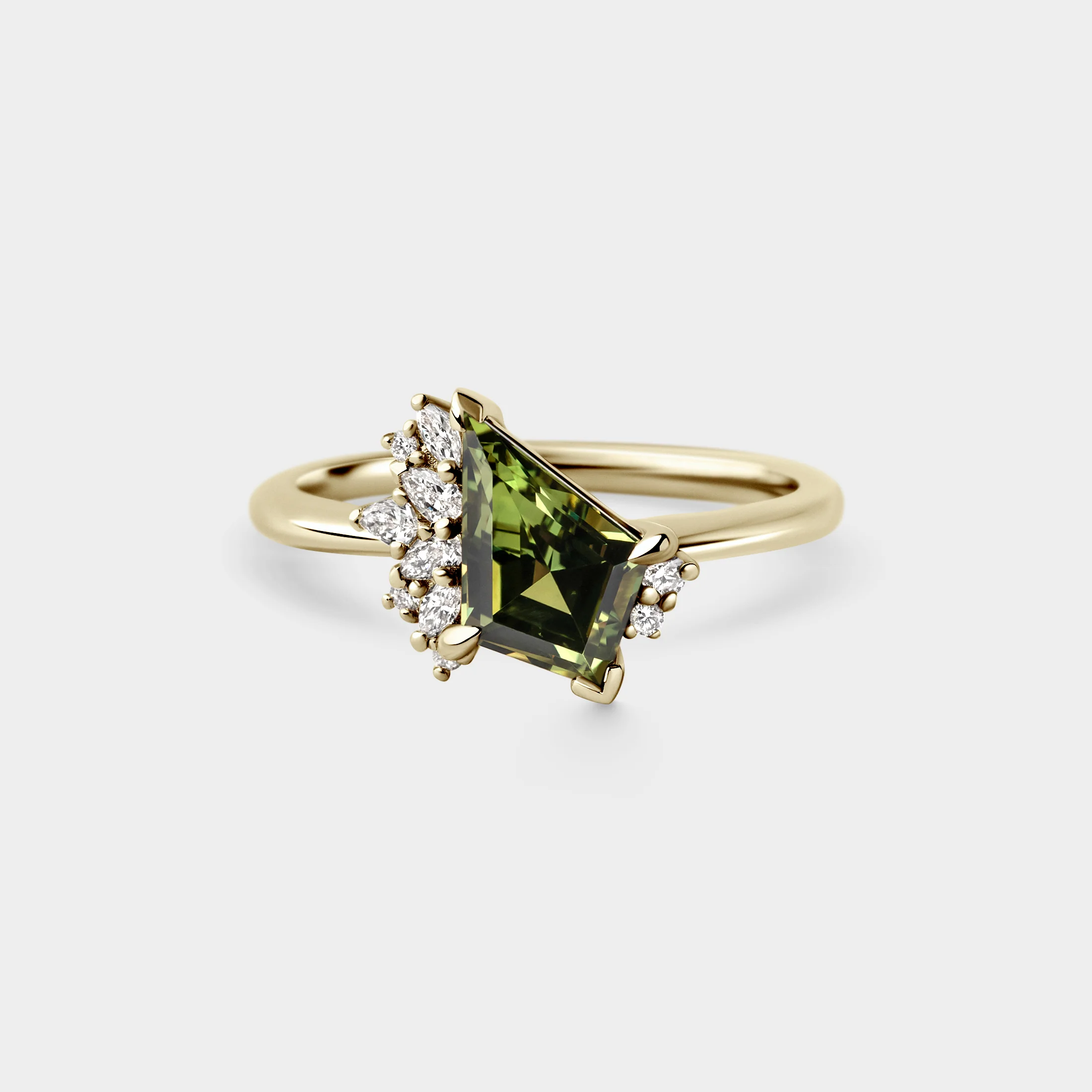 1.48ct Irregular Cluster of Kite Sapphire & Diamond - Image 3