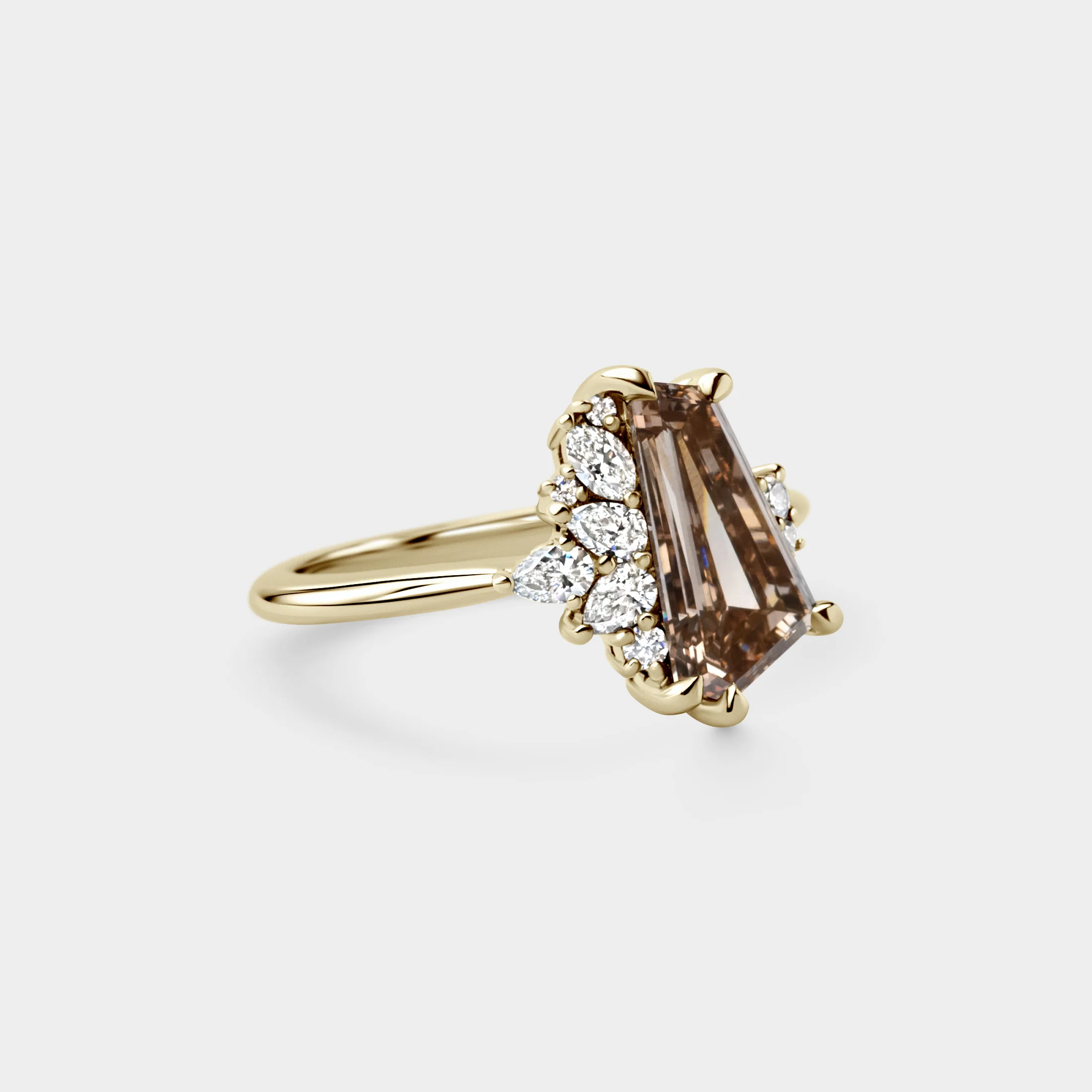 1.49ct Irregular Cluster of Freeform Lab Champagne Diamond - Image 2