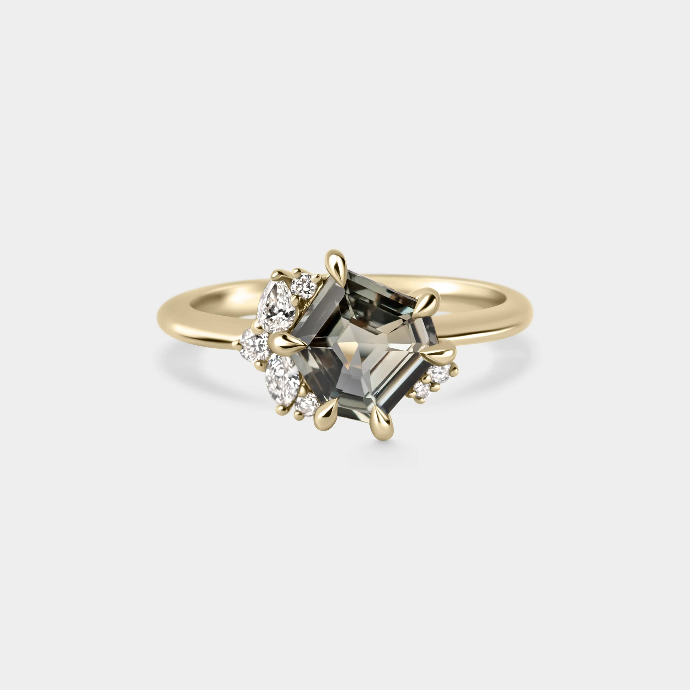 1.70ct Irregular Cluster of Sapphire & Diamond