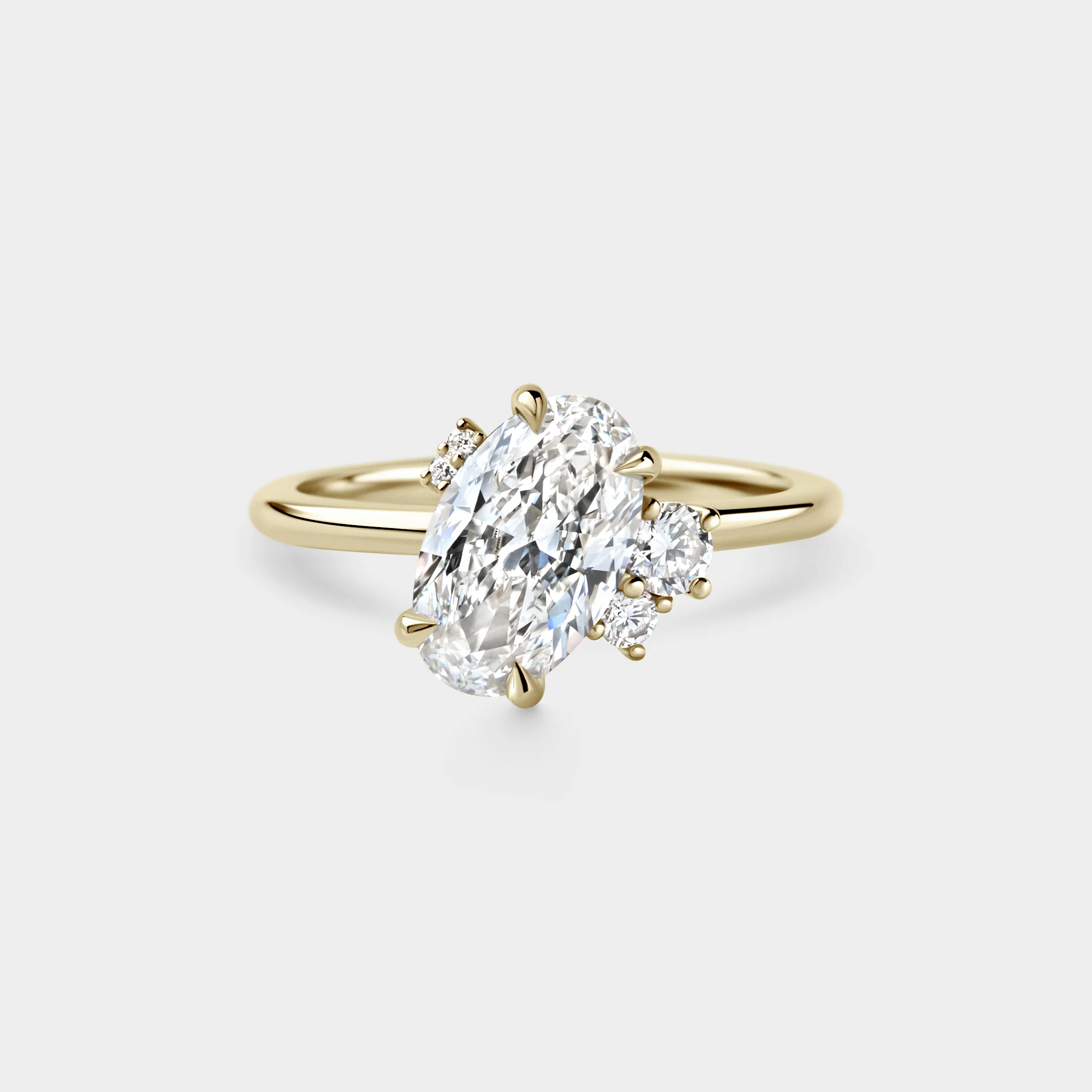 1.70ct Offset Cluster of Oval Lab White Diamond