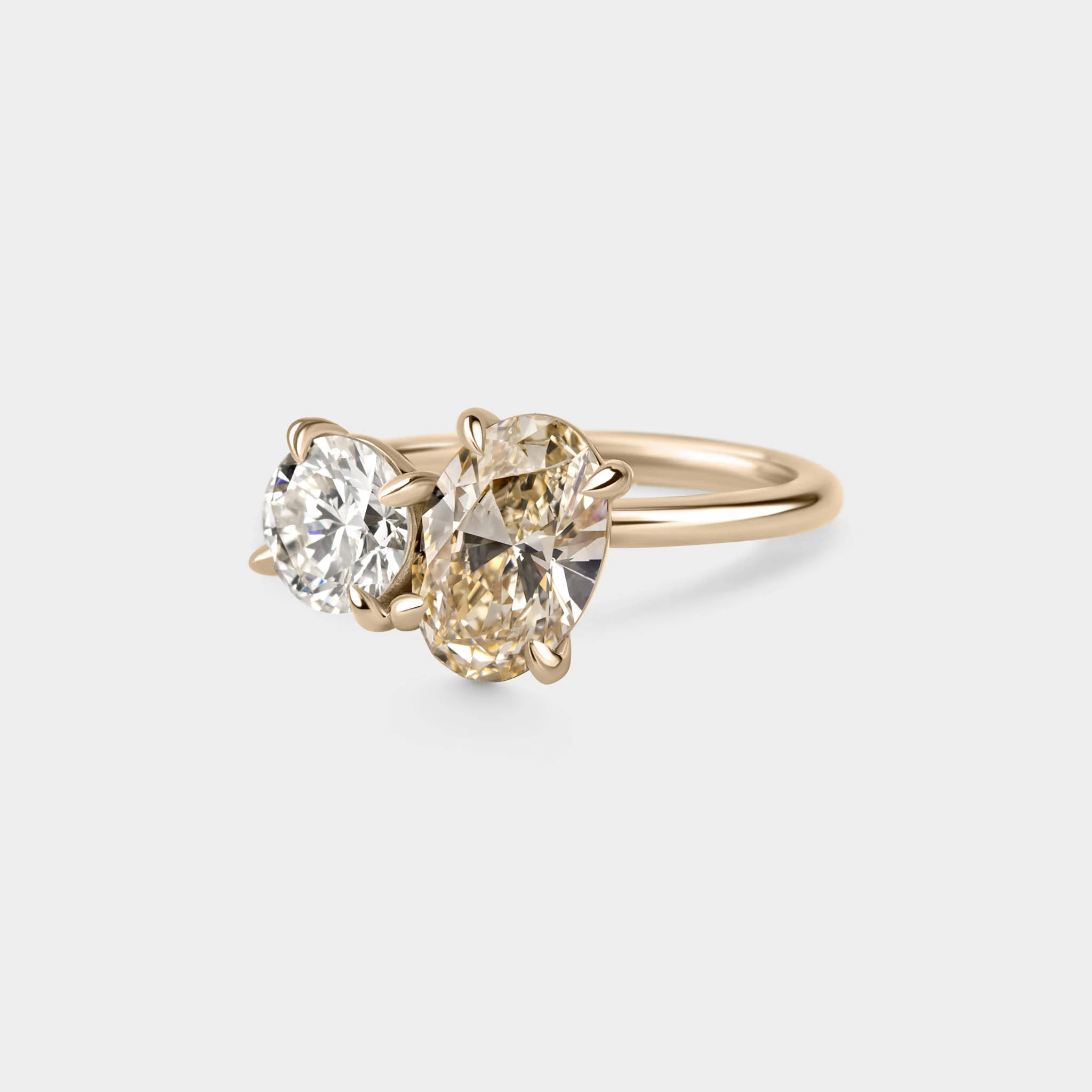 1.90ct Toi Et Moi of Champagne & White Diamond - Image 3