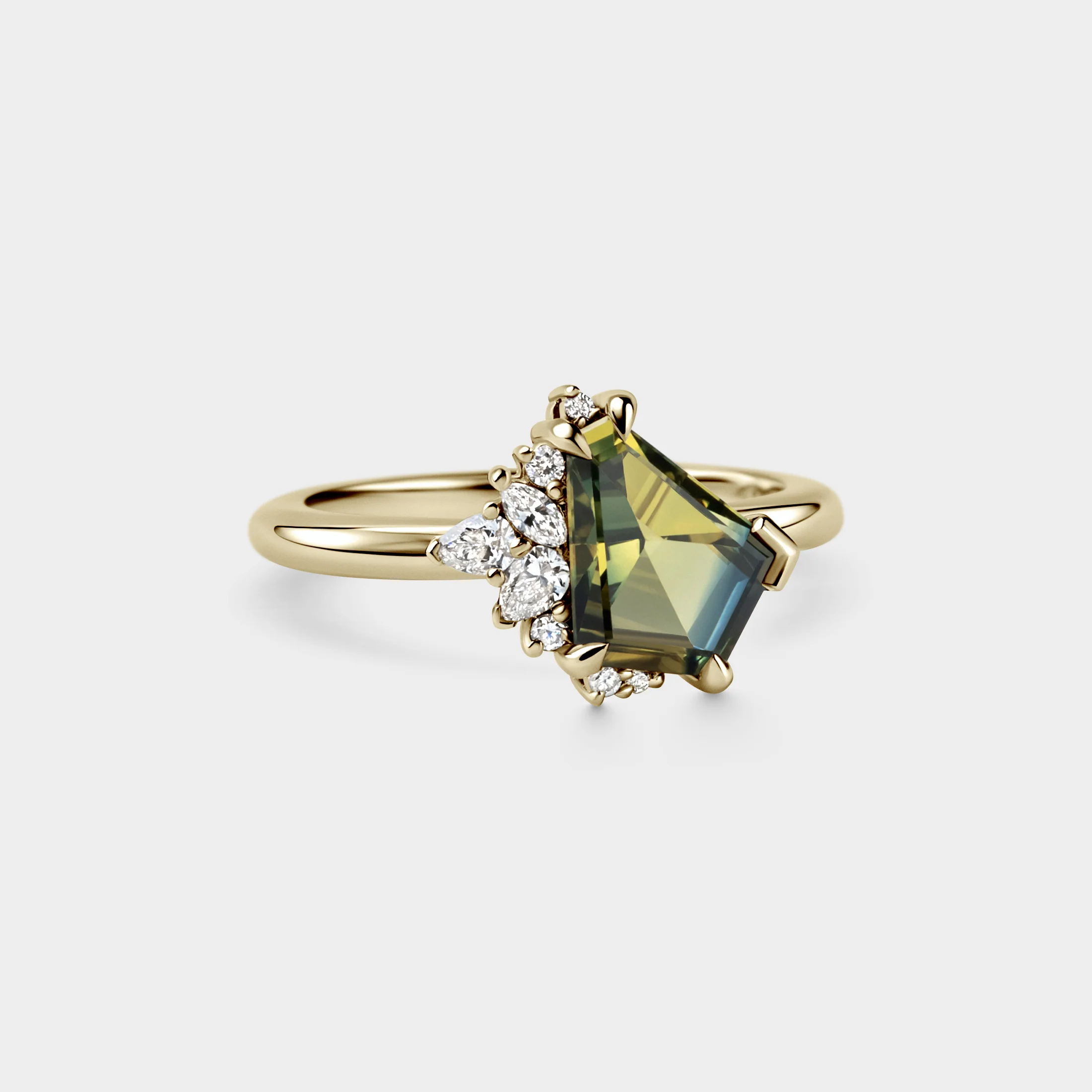 1.98ct Irregular Cluster of Freeform Sapphire & Diamond - Image 2
