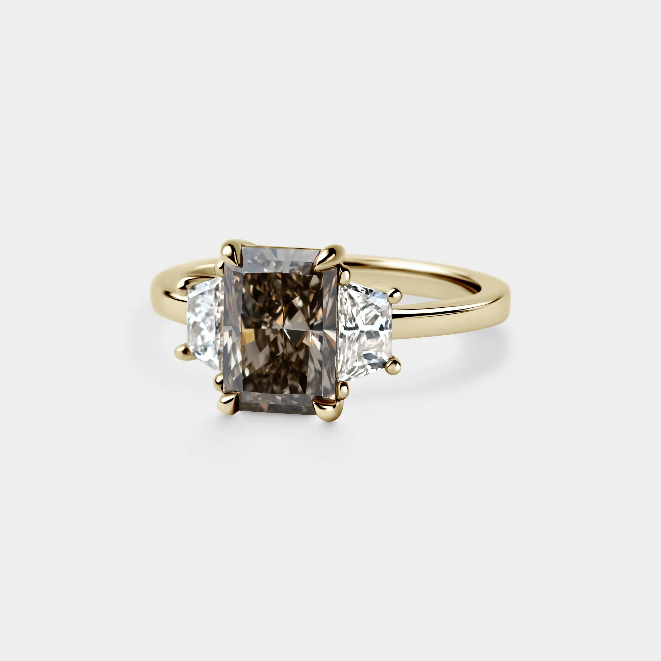 2.01ct Three Stone of Champagne Radiant & Trapezoid - Image 3