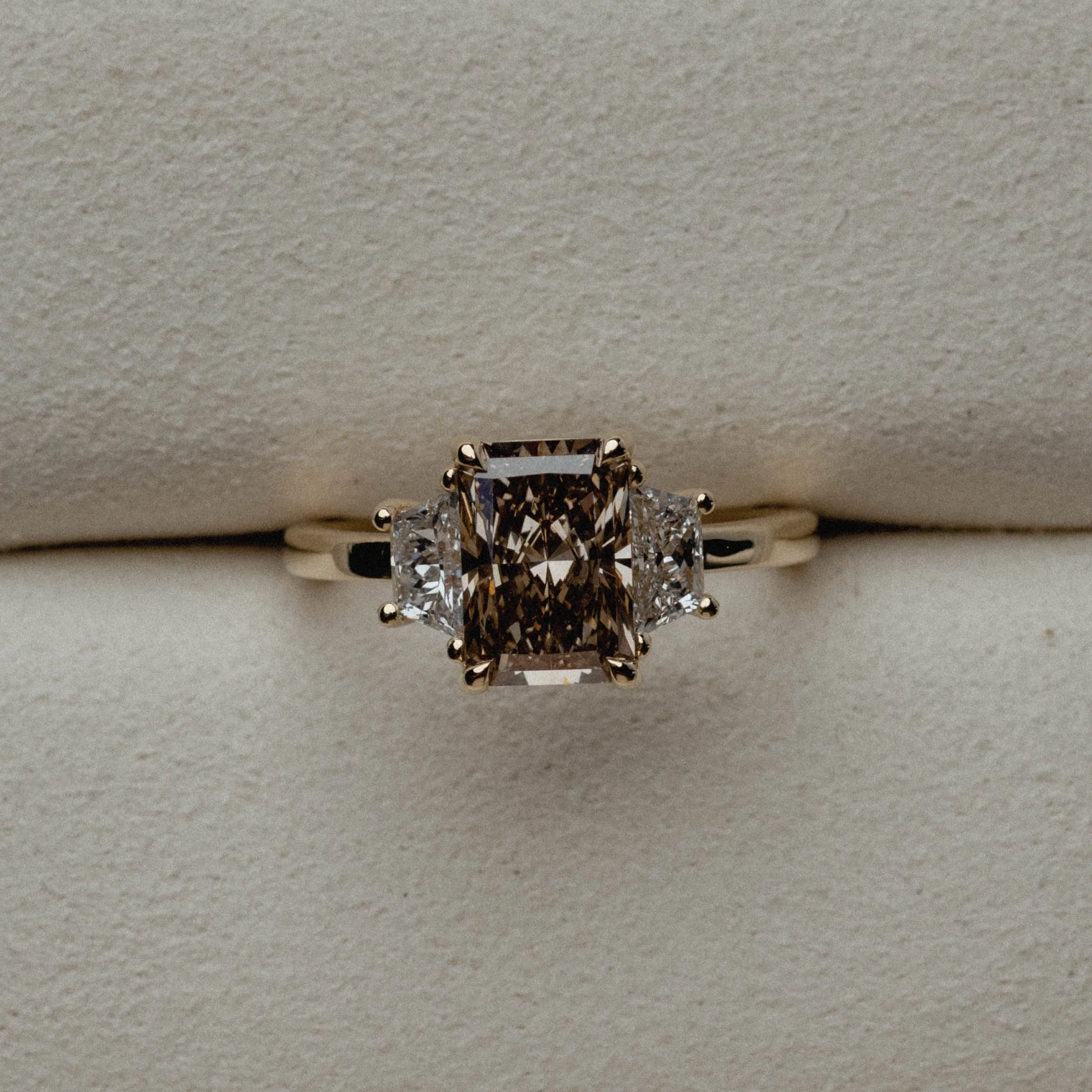 2.01ct Three Stone of Champagne Radiant & Trapezoid - Image 7