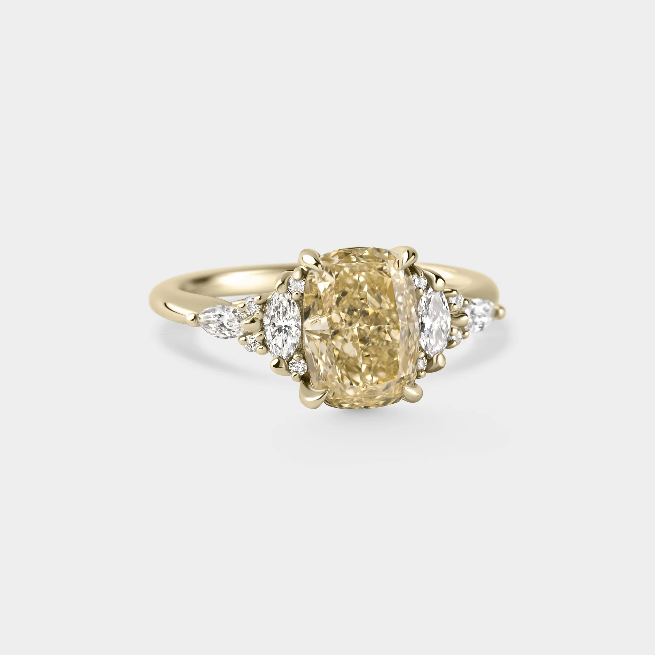 2.02ct Symmetrical Cluster of Yellow Lab Grown Diamond - Image 2