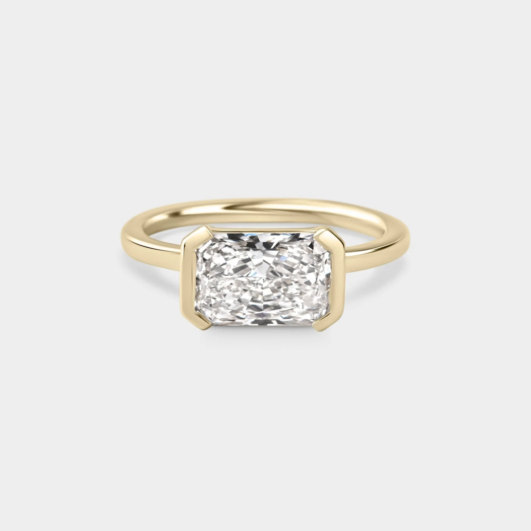 2.03ct East West Half Bezel of White Diamond