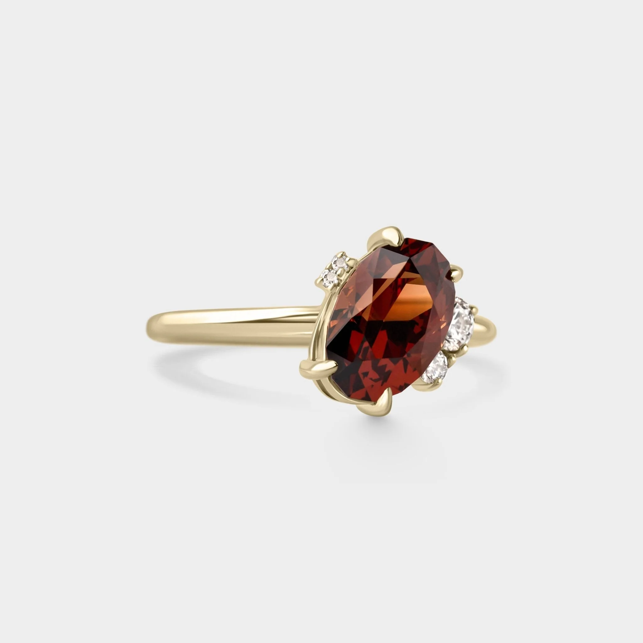 2.03ct Off-Set Asymmetrical Cluster of Malaya garnet - Image 2