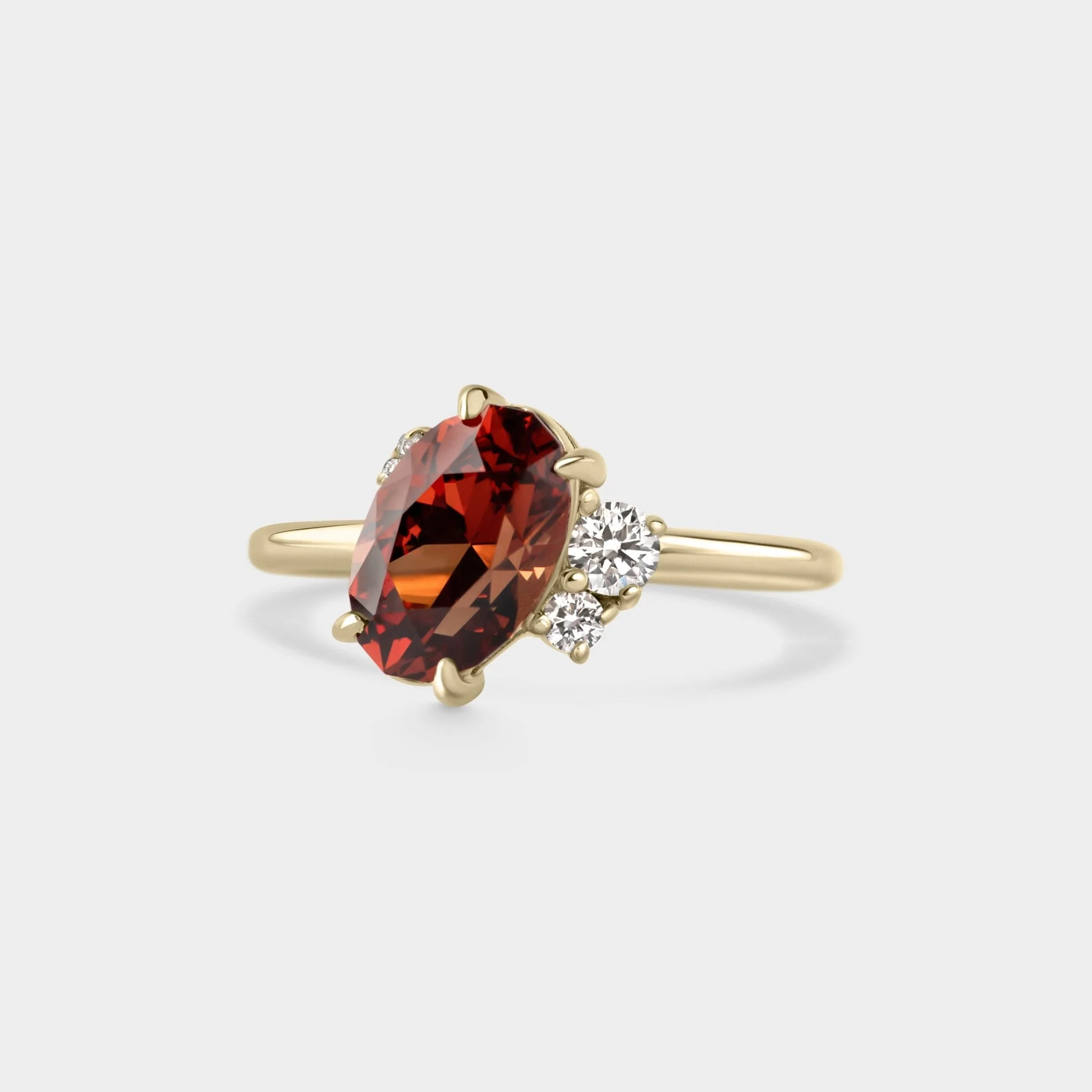 2.03ct Off-Set Asymmetrical Cluster of Malaya garnet - Image 3