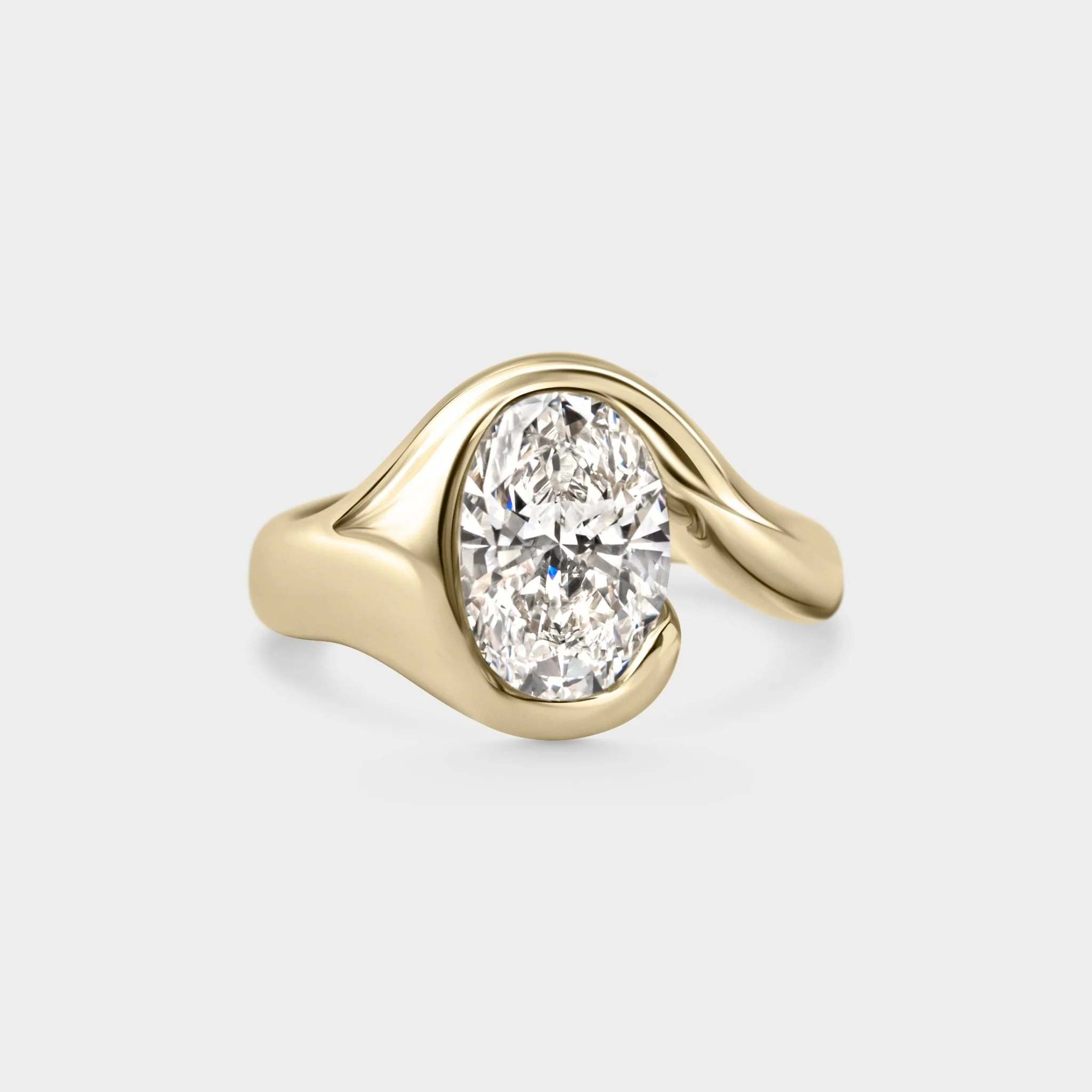 2.04ct Organic Wrap Solitaire of Lab Grown Oval