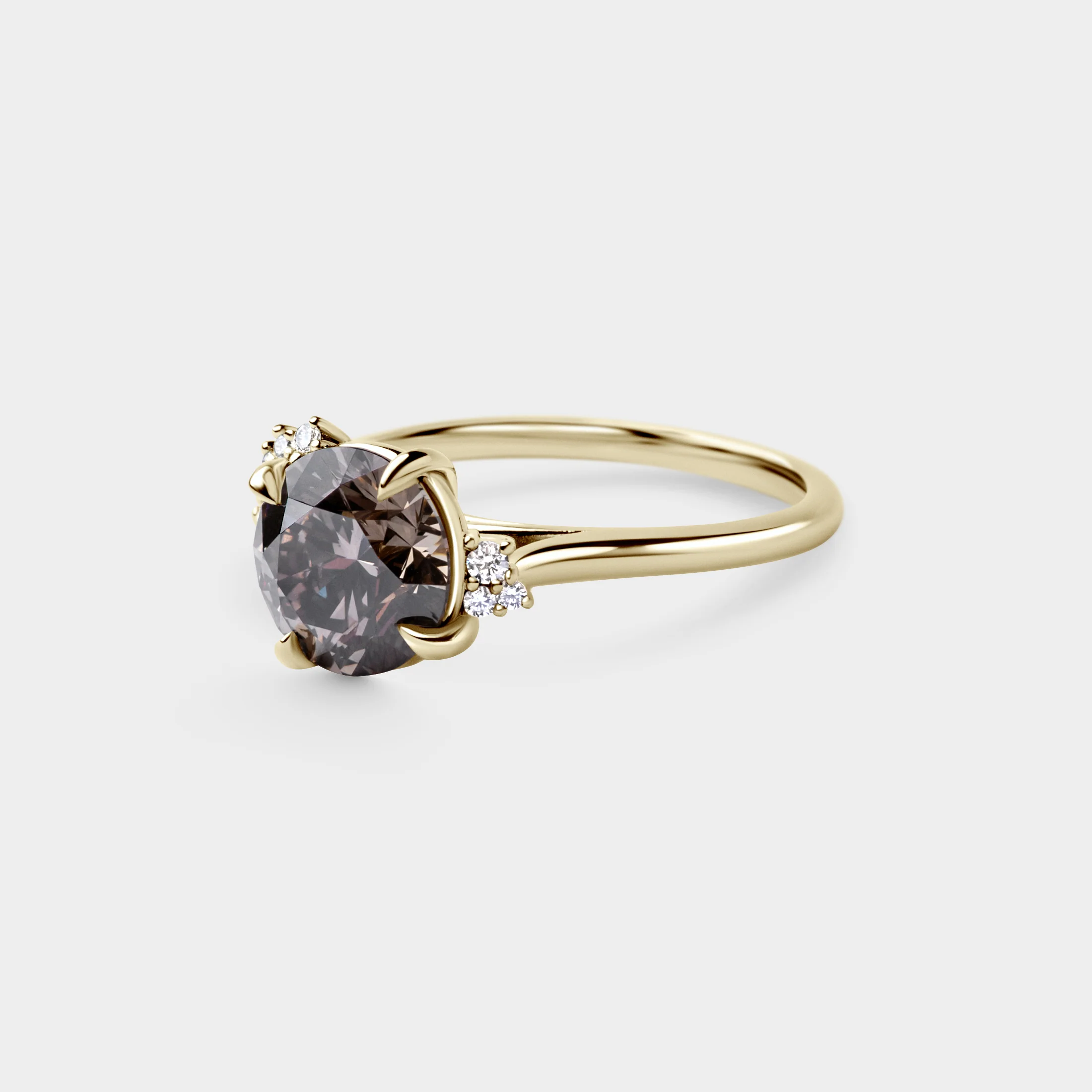2.41ct Asymmetrical Cluster of Champagne Lab Champagne Diamond - Image 2