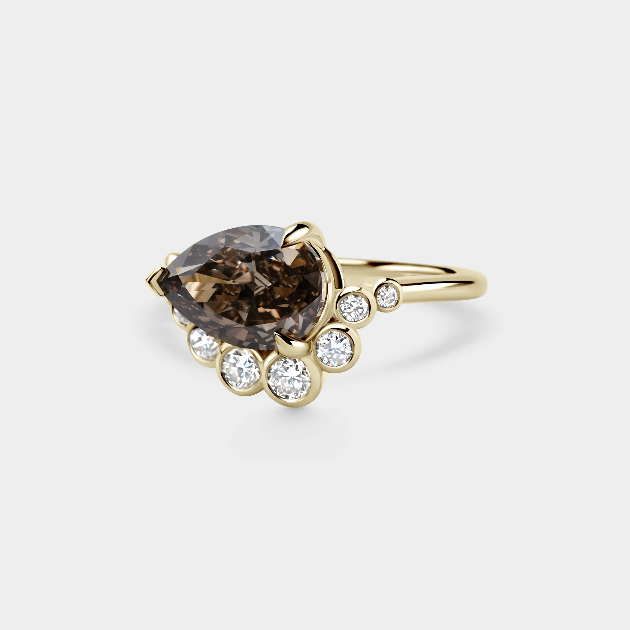 2.49ct East-West Champagne Pear w/ Soft Curved Bezel - Image 6
