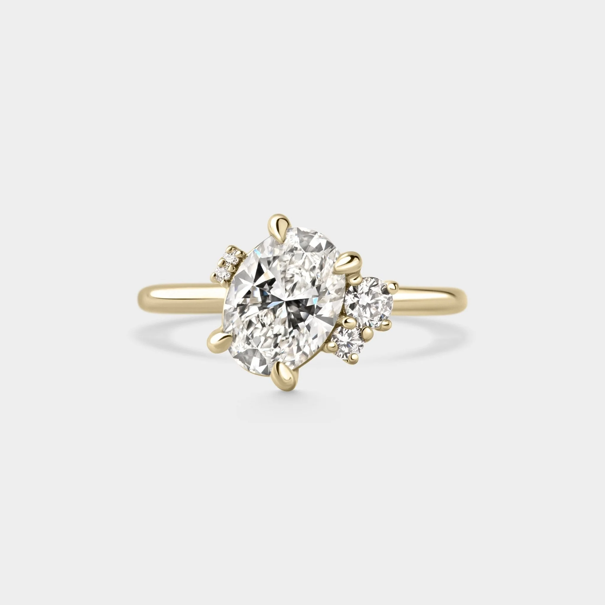 2.50ct Off-Set Asymmetrical Cluster of Lab Diamond