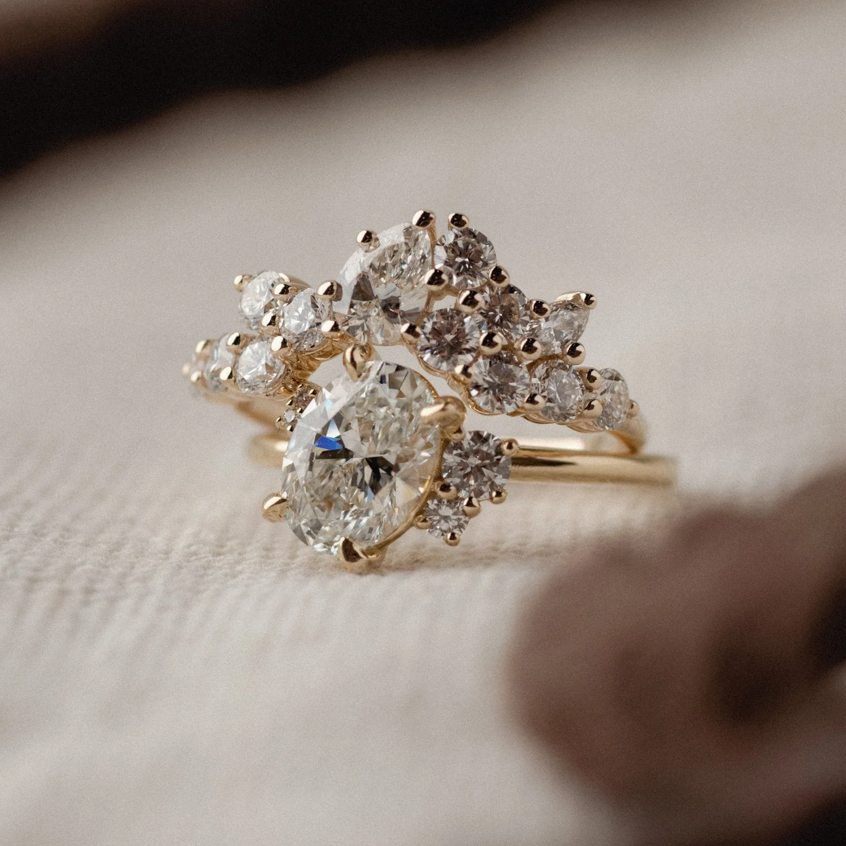 2.50ct Off-Set Asymmetrical Cluster of Lab Diamond - Image 6
