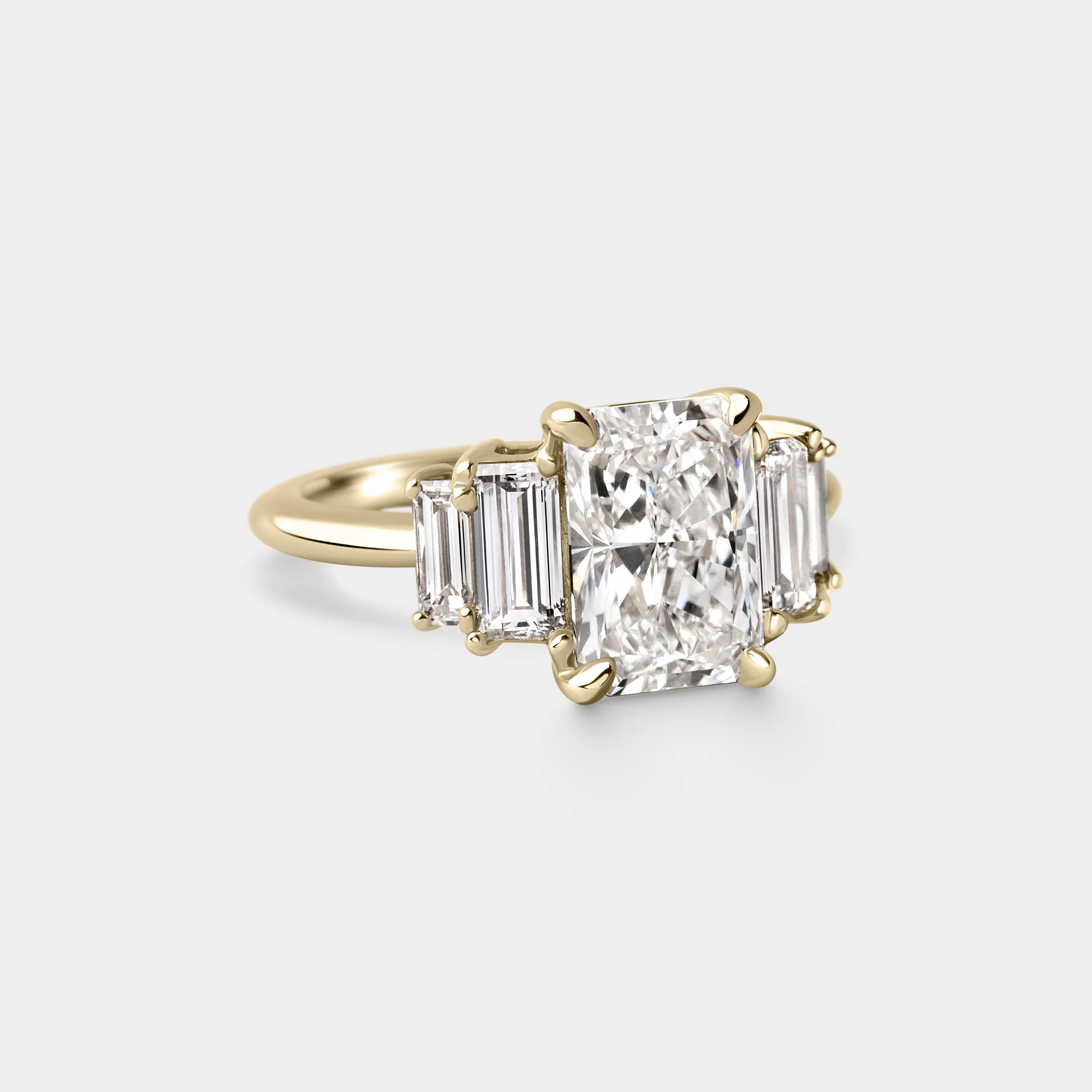 2.60ct Five Stone of Lab Grown Radiant Cut & Baguette - Image 3