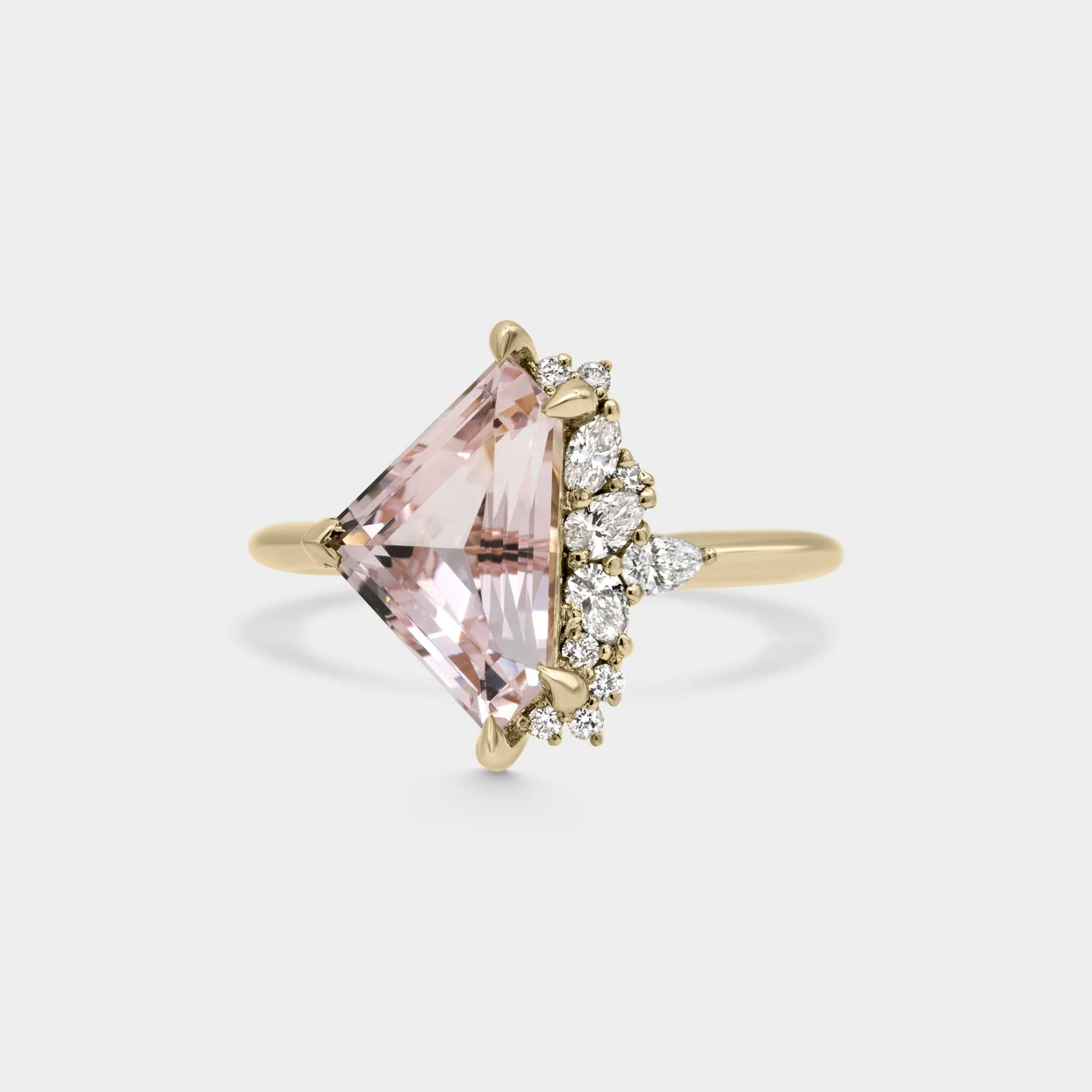 2.65ct Irregular Cluster of Morganite & Diamond