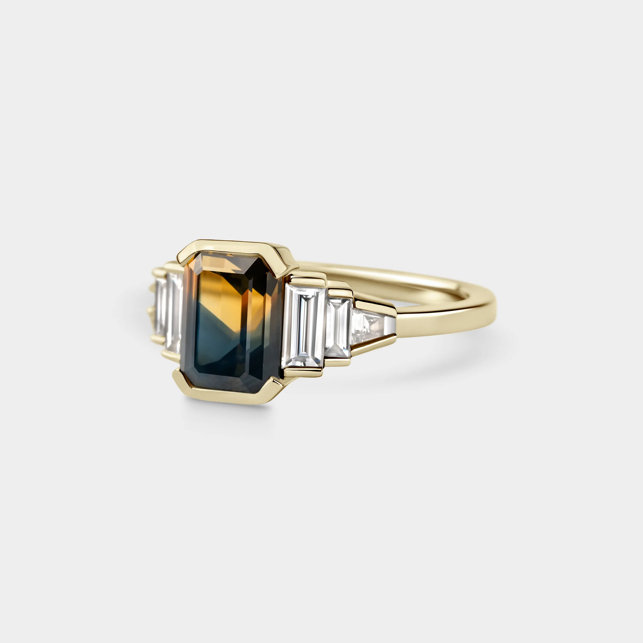 2.72ct Seven Stone of Blue/Orange Parti Sapphire & Diamond - Image 2