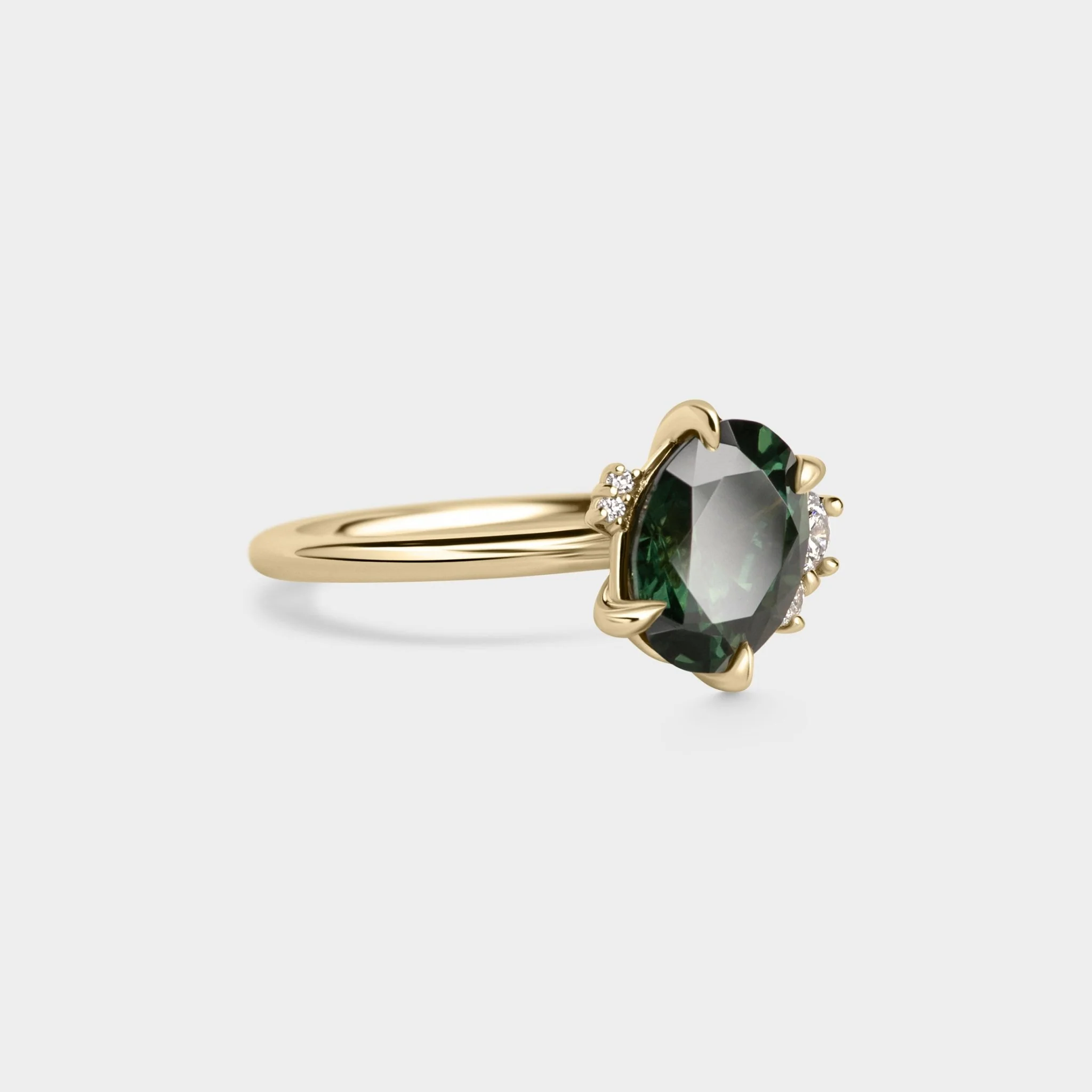 2.73ct Off-Set Asymmetrical Cluster of Green Sapphire - Image 2