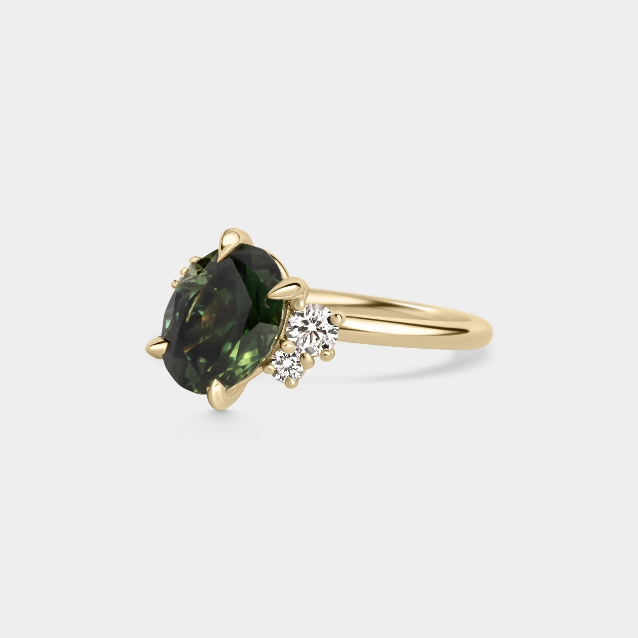 2.73ct Off-Set Asymmetrical Cluster of Green Sapphire - Image 3