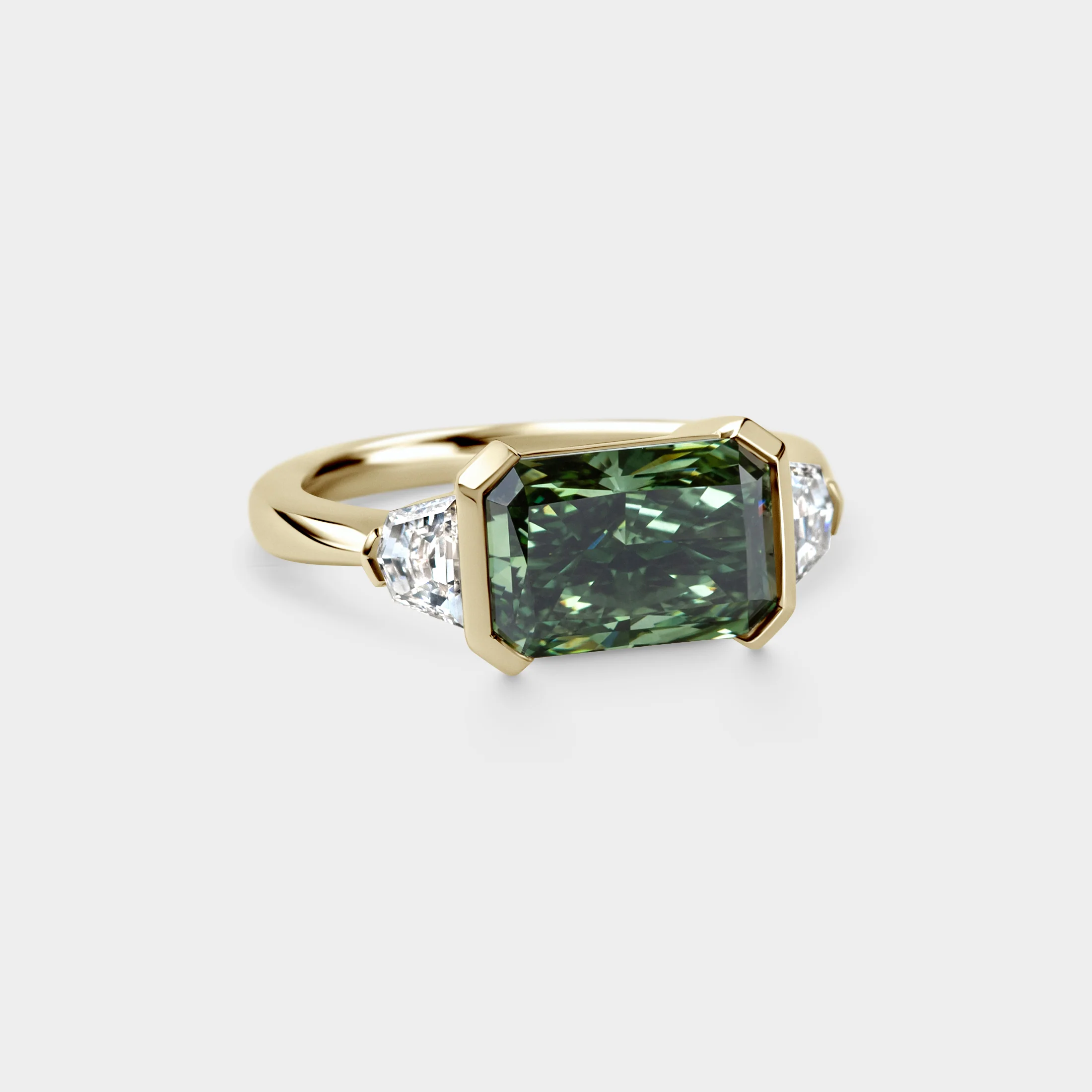2.92ct Three Stone of Radiant & Cadillac Cut