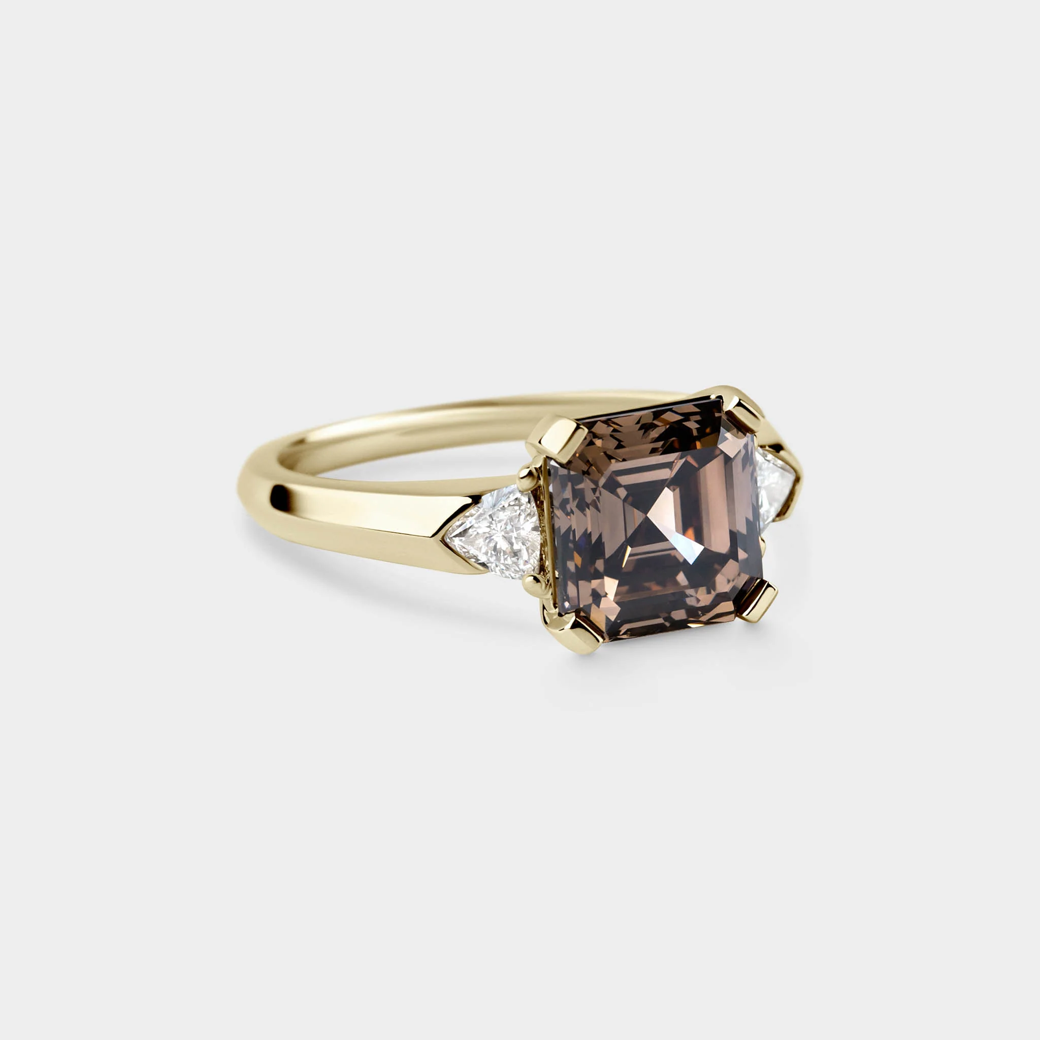 3.02ct Three Stone of Champagne Asscher & Trillion - Image 2