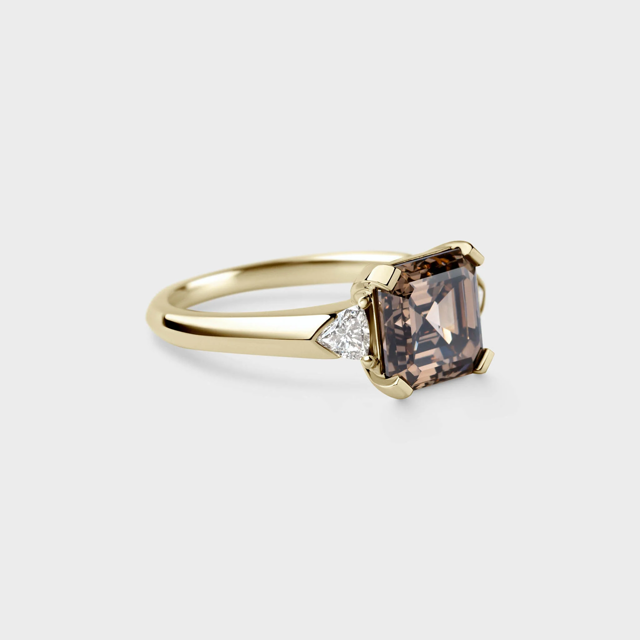 3.02ct Three Stone of Champagne Asscher & Trillion - Image 3