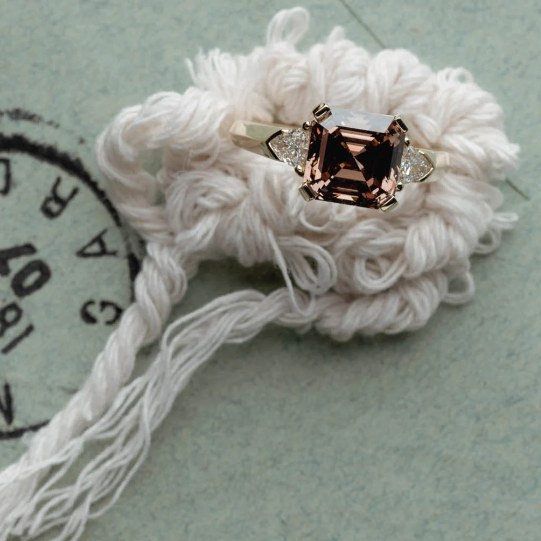 3.02ct Three Stone of Champagne Asscher & Trillion - Image 6