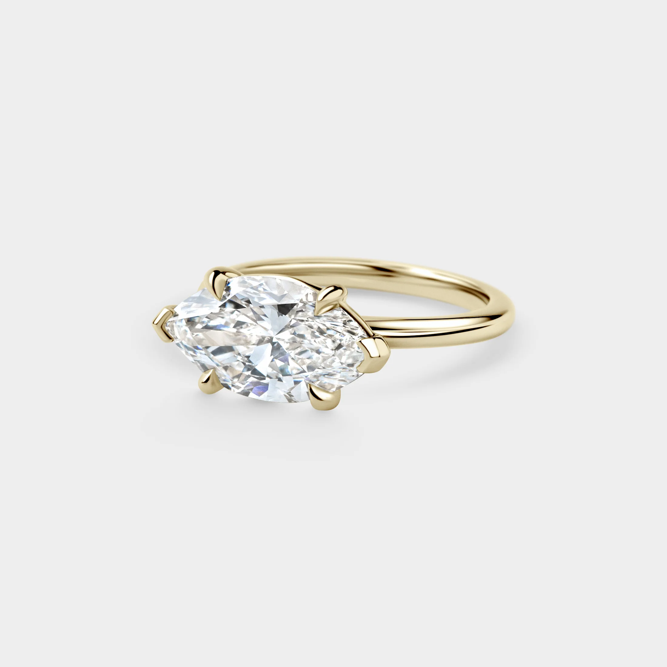3.06ct East-West Solitaire of Marquise Lab Diamond - Image 2