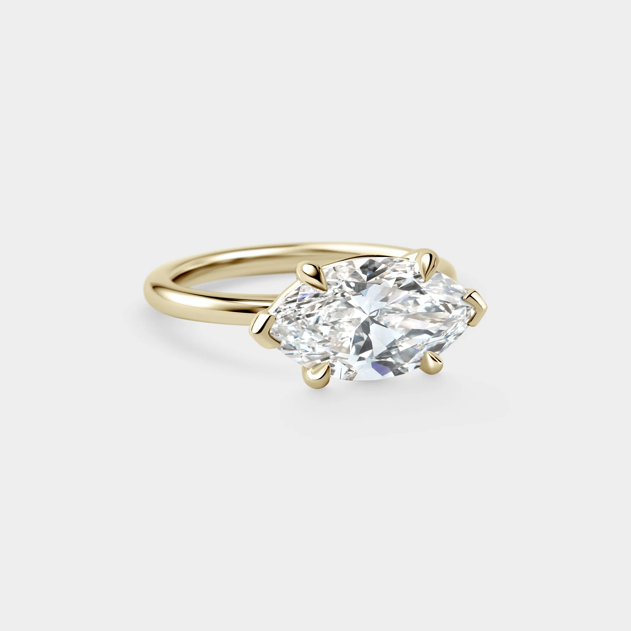 3.06ct East-West Solitaire of Marquise Lab Diamond - Image 4