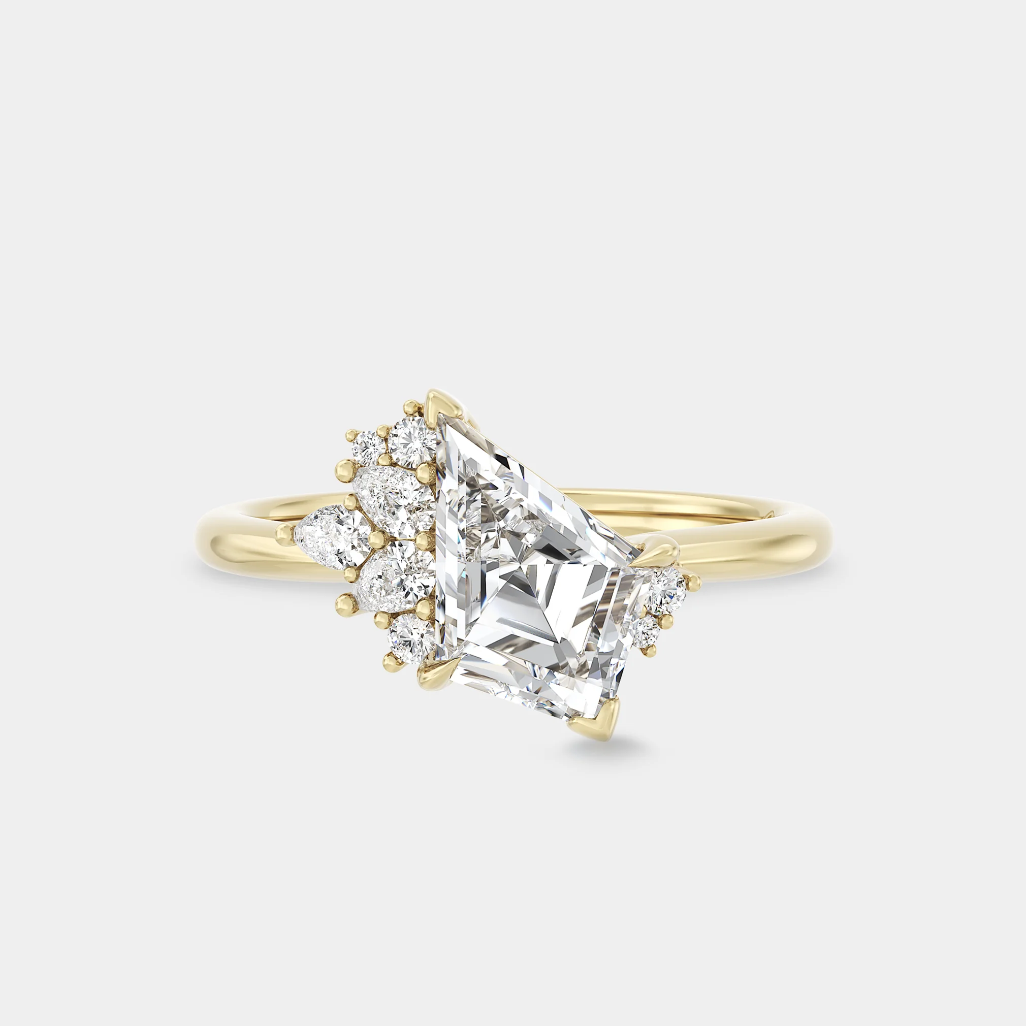 Asymmetrical Cluster of Kite Cut & Diamond