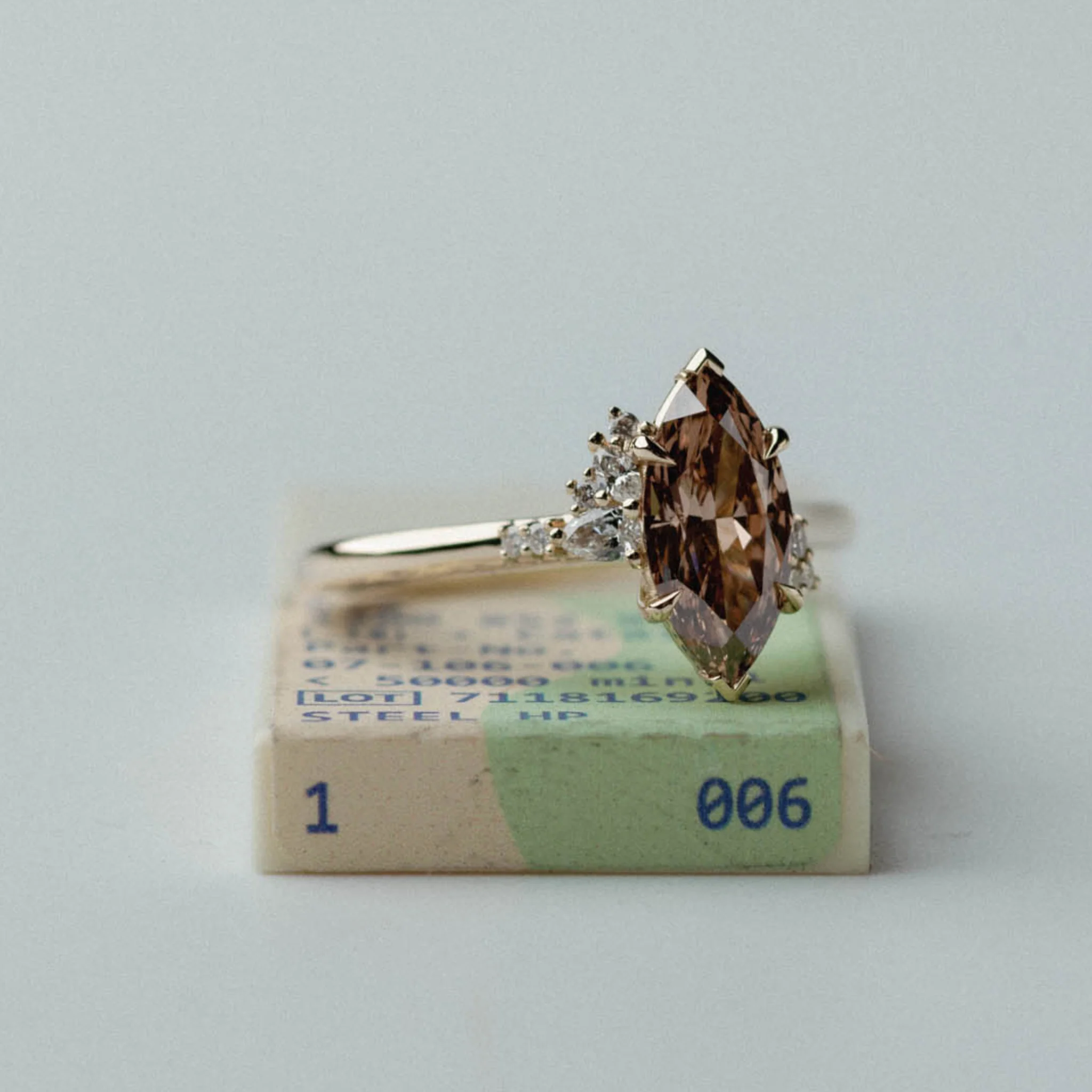 Asymmetrical Cluster of Lab Grown Marquise Diamond - Image 3