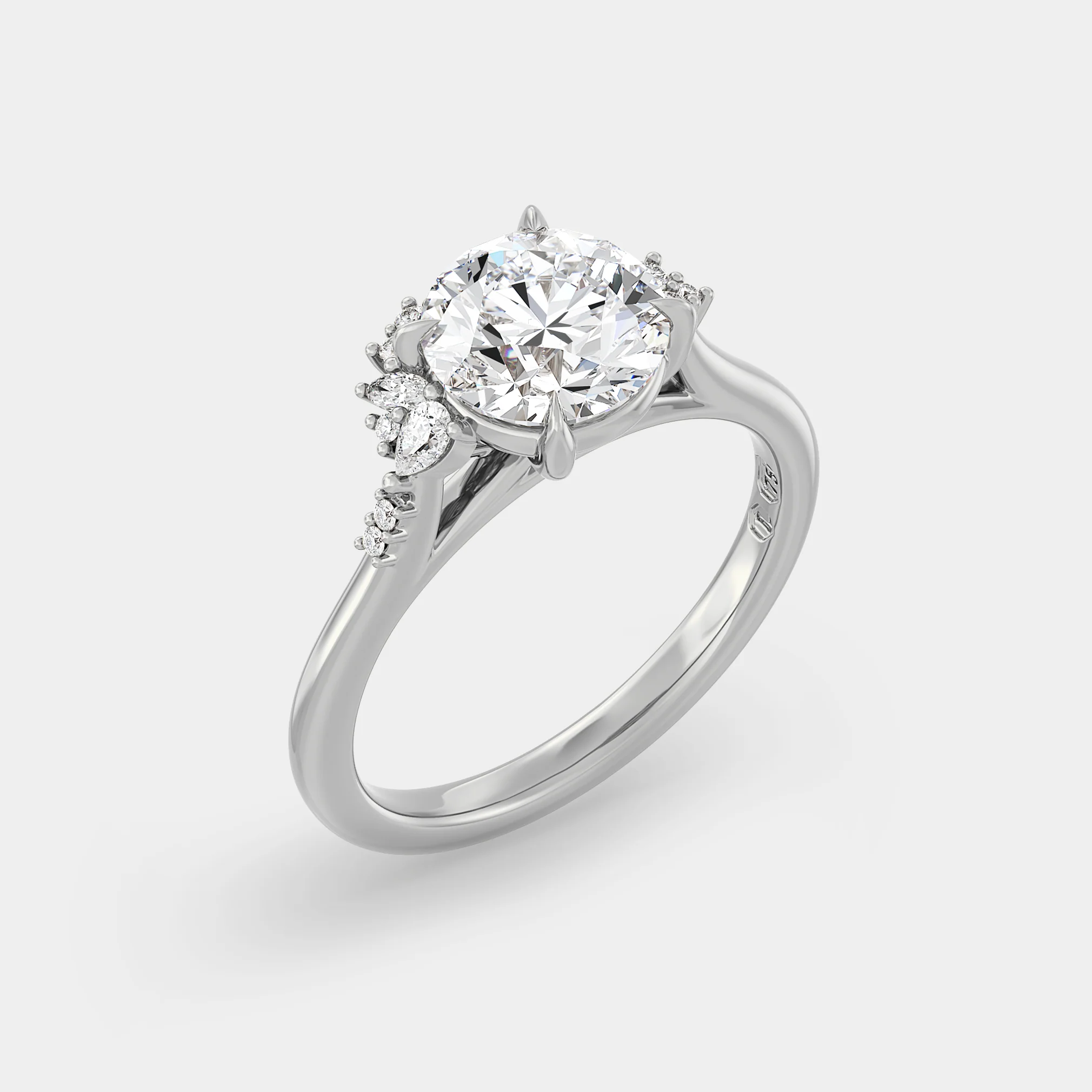 Asymmetrical Cluster of Lab Grown Round Diamond (cathedral) - Image 2