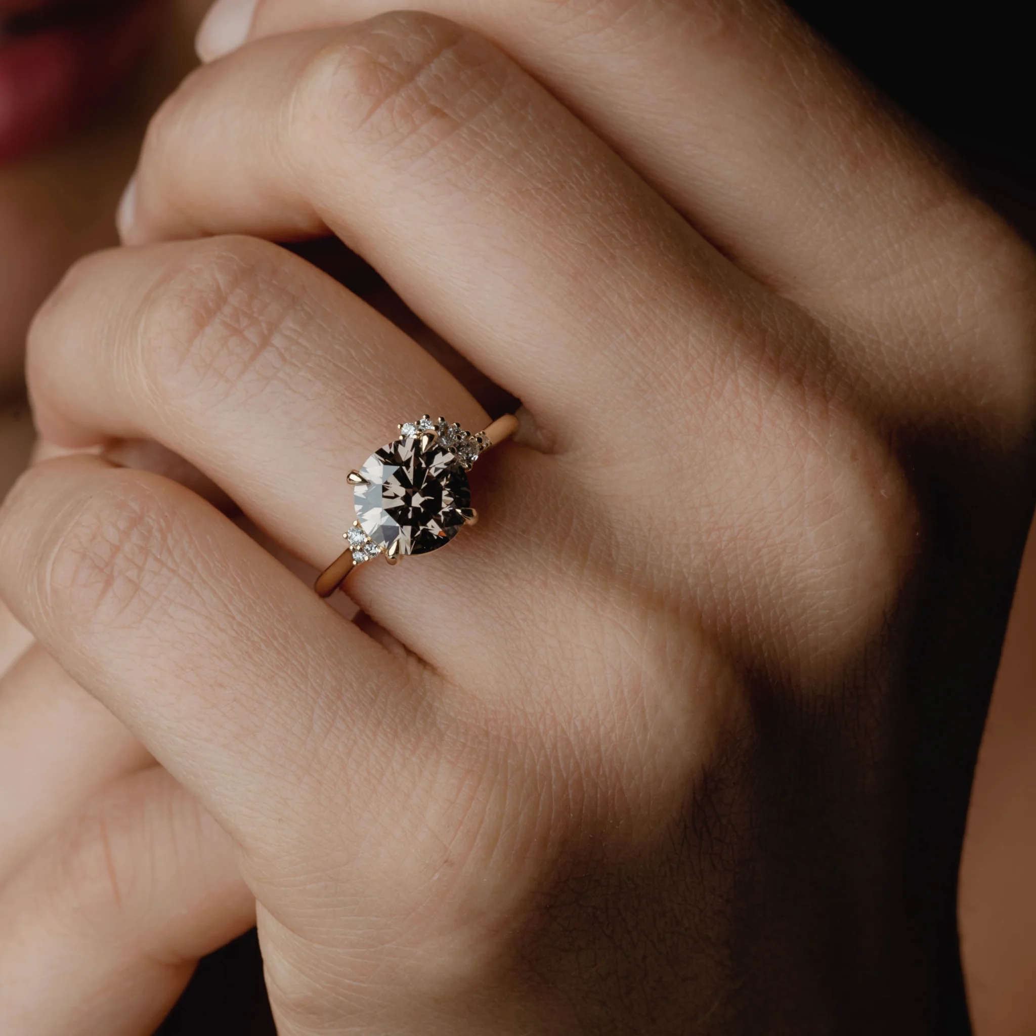 Asymmetrical Cluster of Lab Grown Round Diamond (cathedral) - Image 3