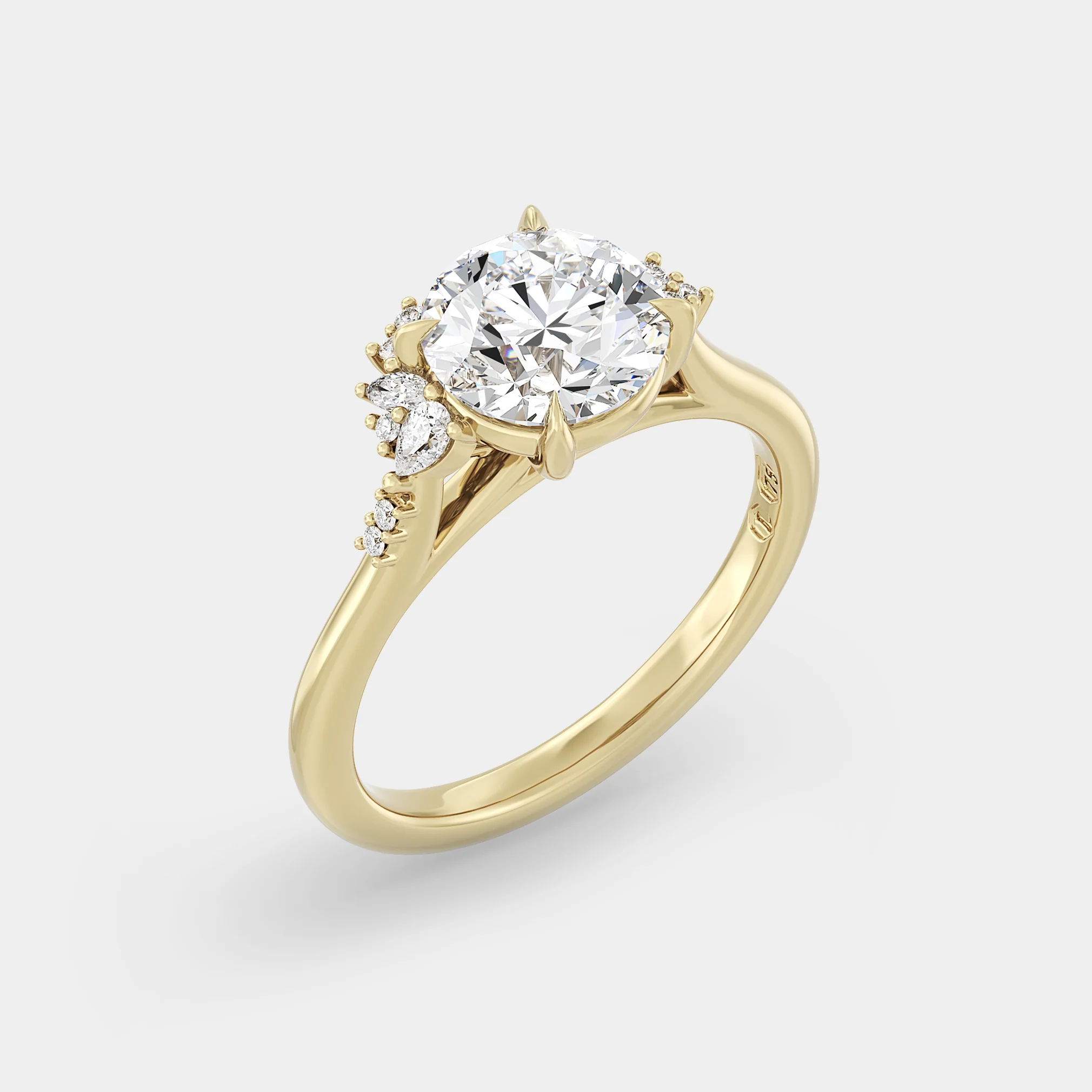 Asymmetrical Cluster of Lab Grown Round Diamond (cathedral) - Image 4