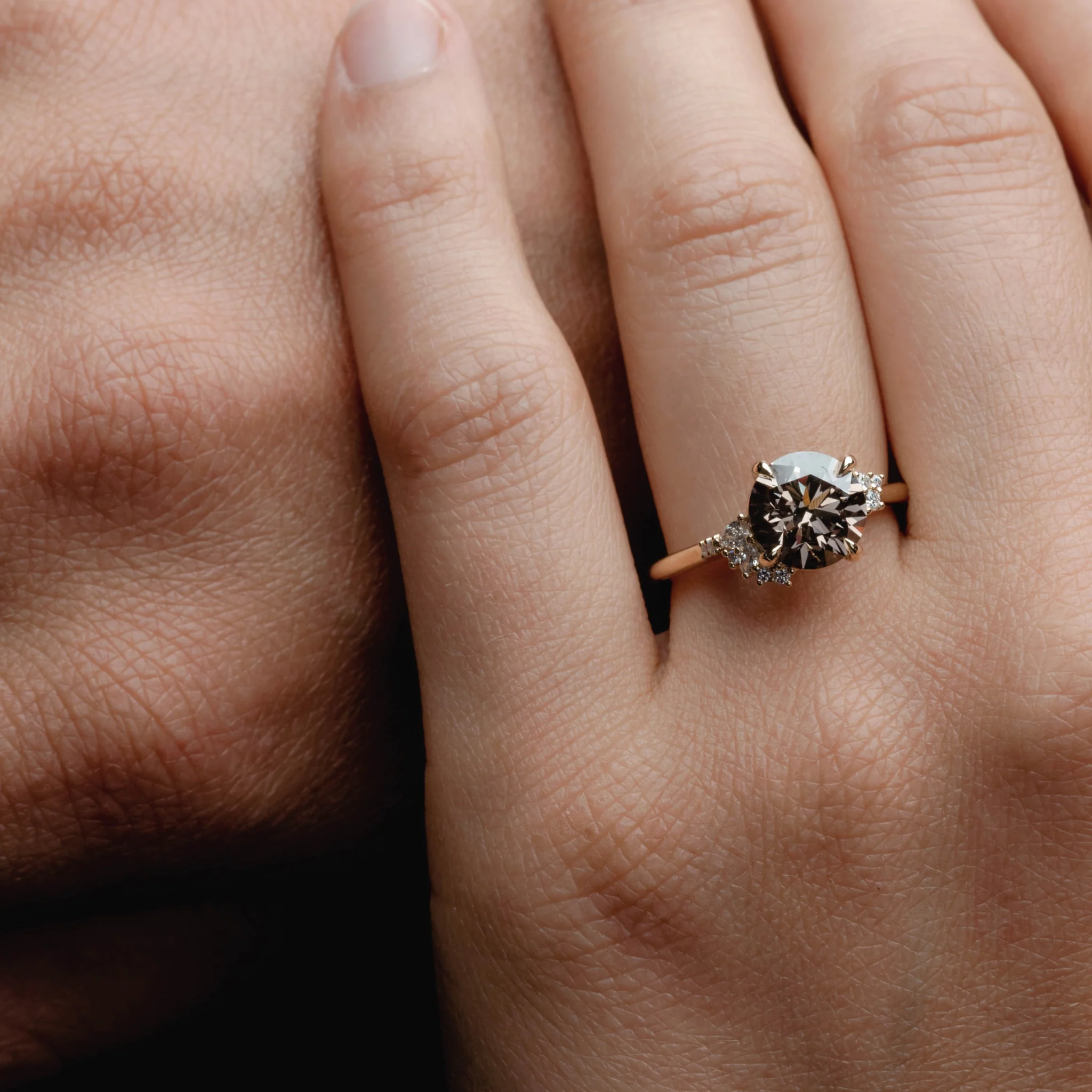 Asymmetrical Cluster of Lab Grown Round Diamond (cathedral) - Image 5