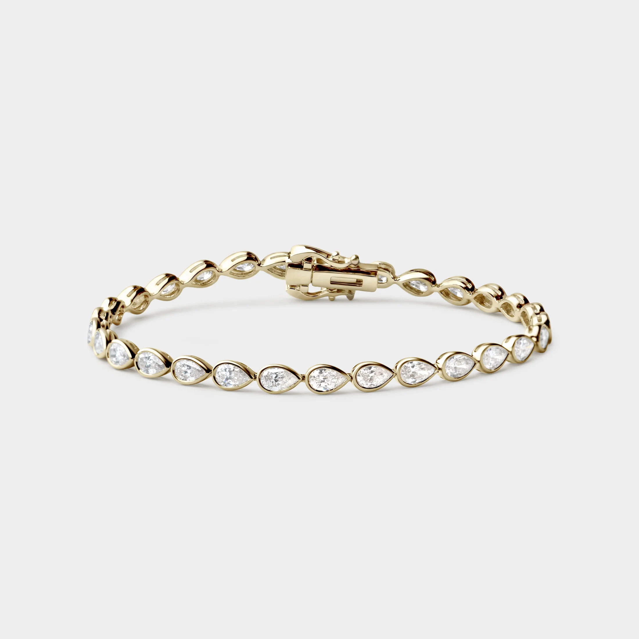 Bezel Pear Tennis Bracelet