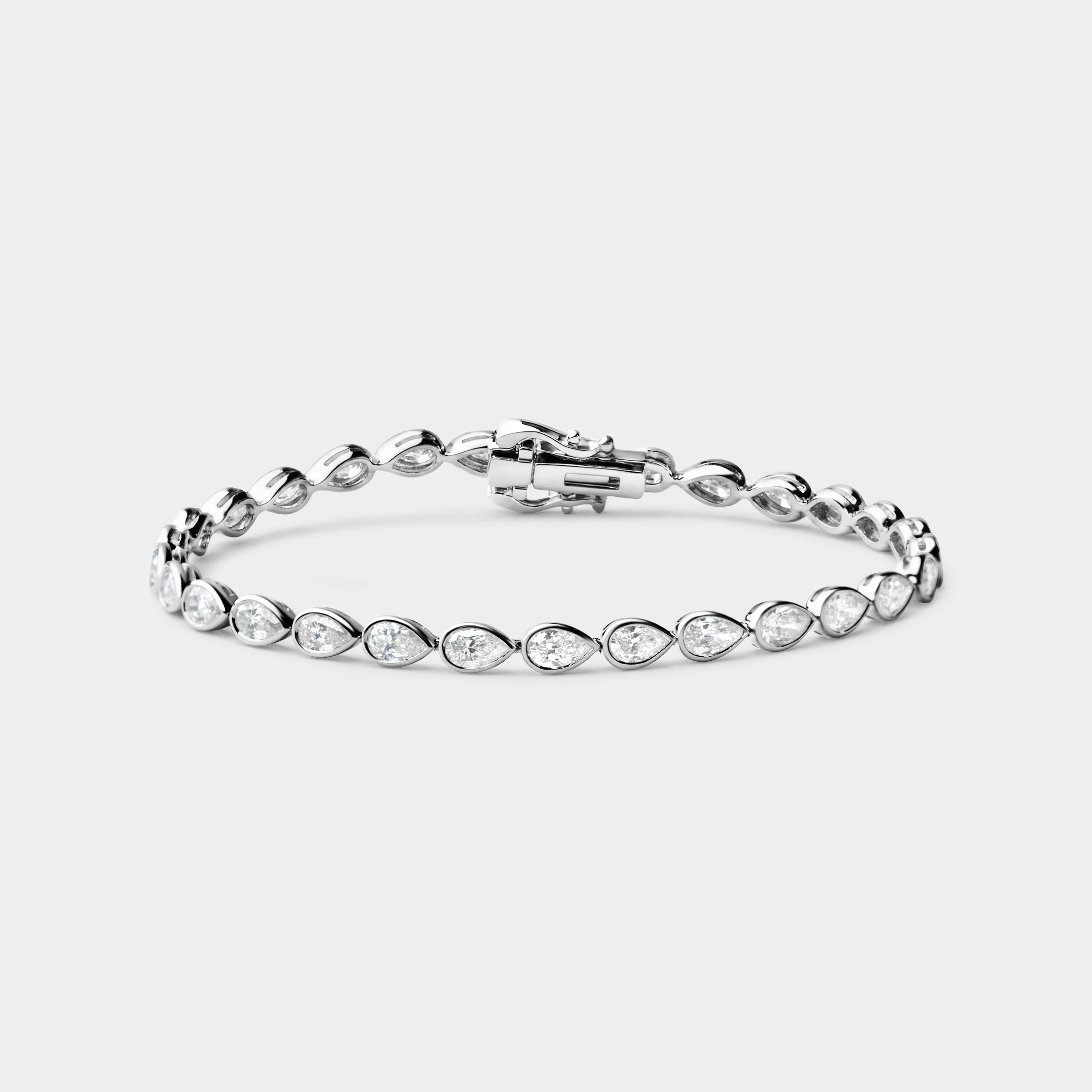 Bezel Pear Tennis Bracelet - Image 3
