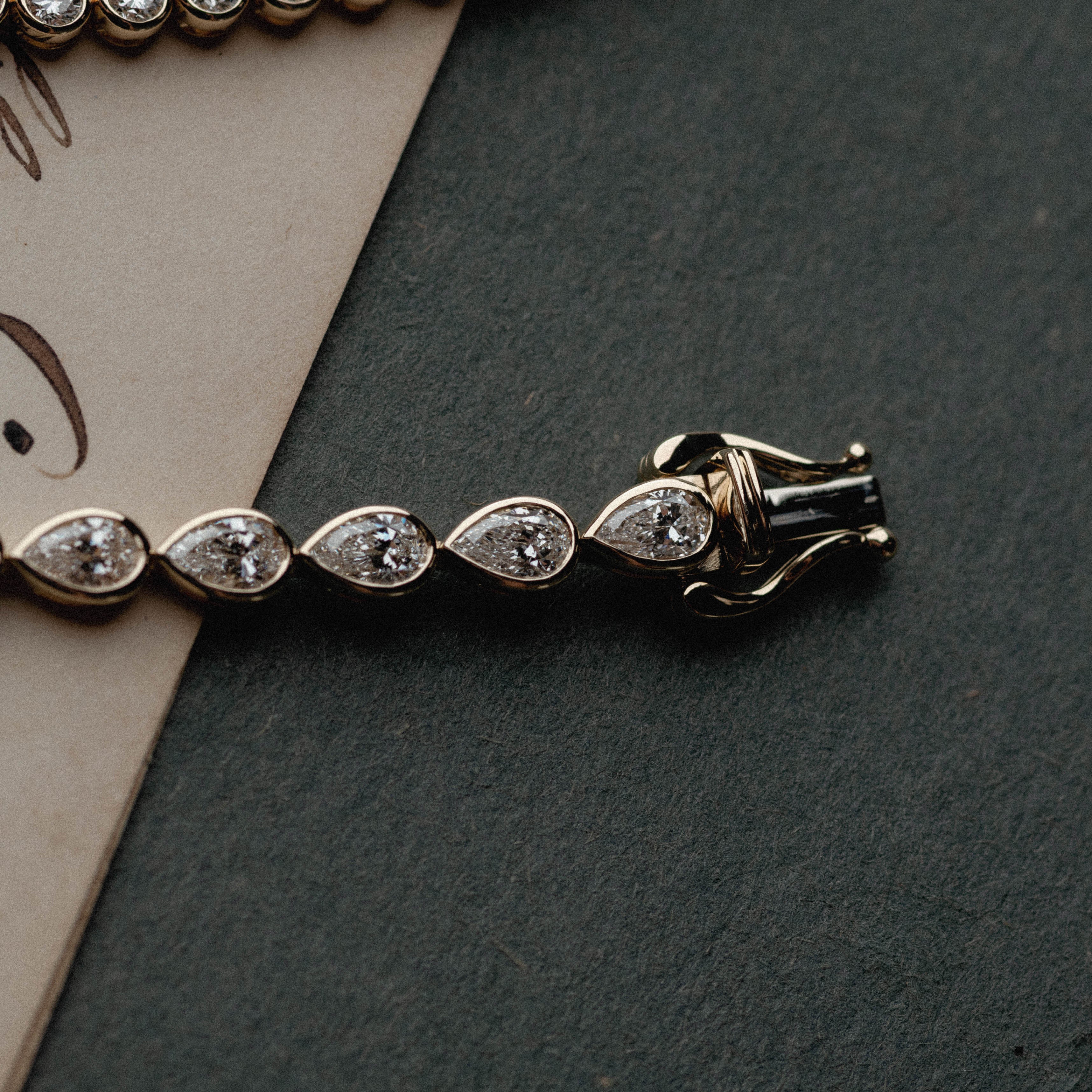 Bezel Pear Tennis Bracelet - Image 6