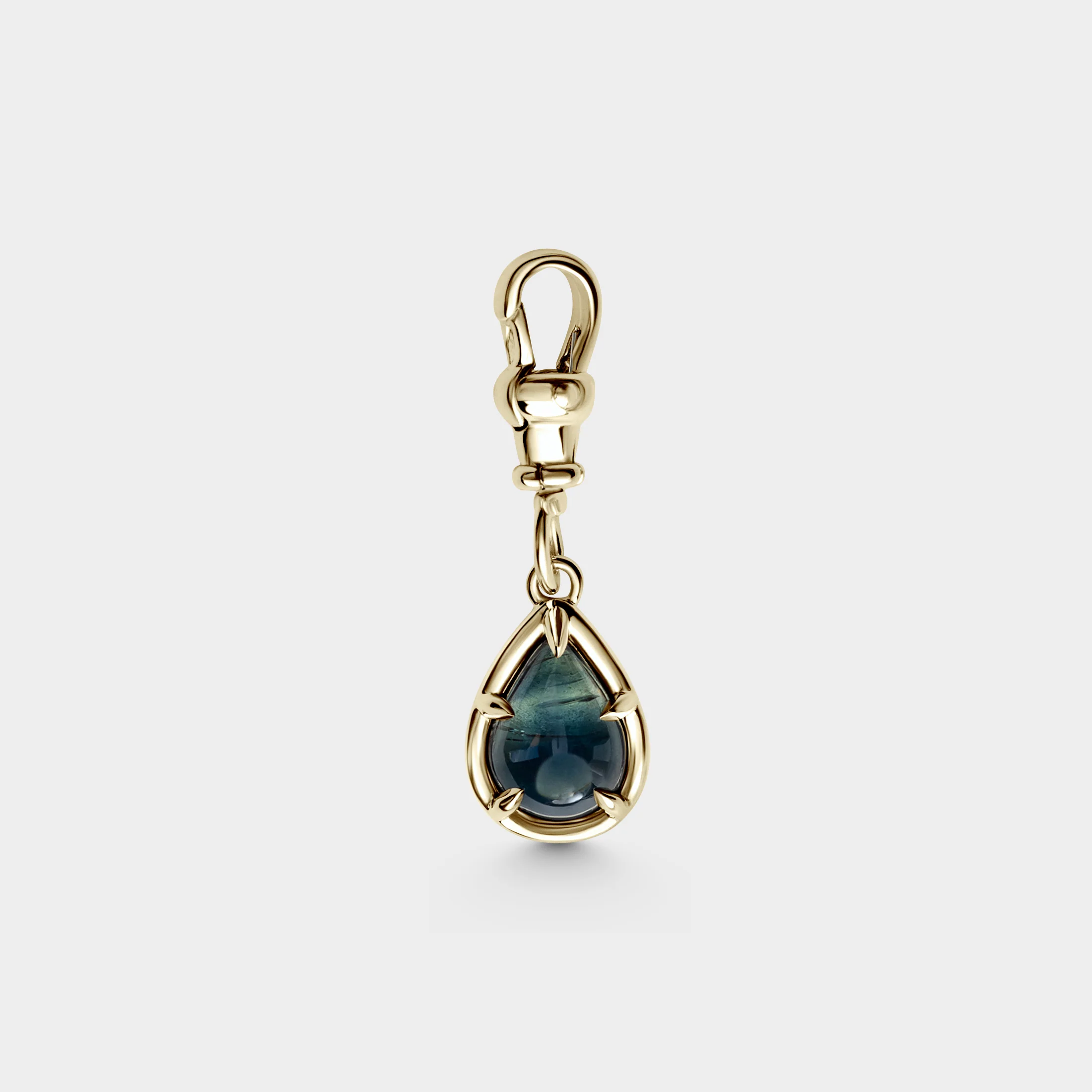Cabochon Australian Blue Sapphire Pendant w/ Albert Swivel