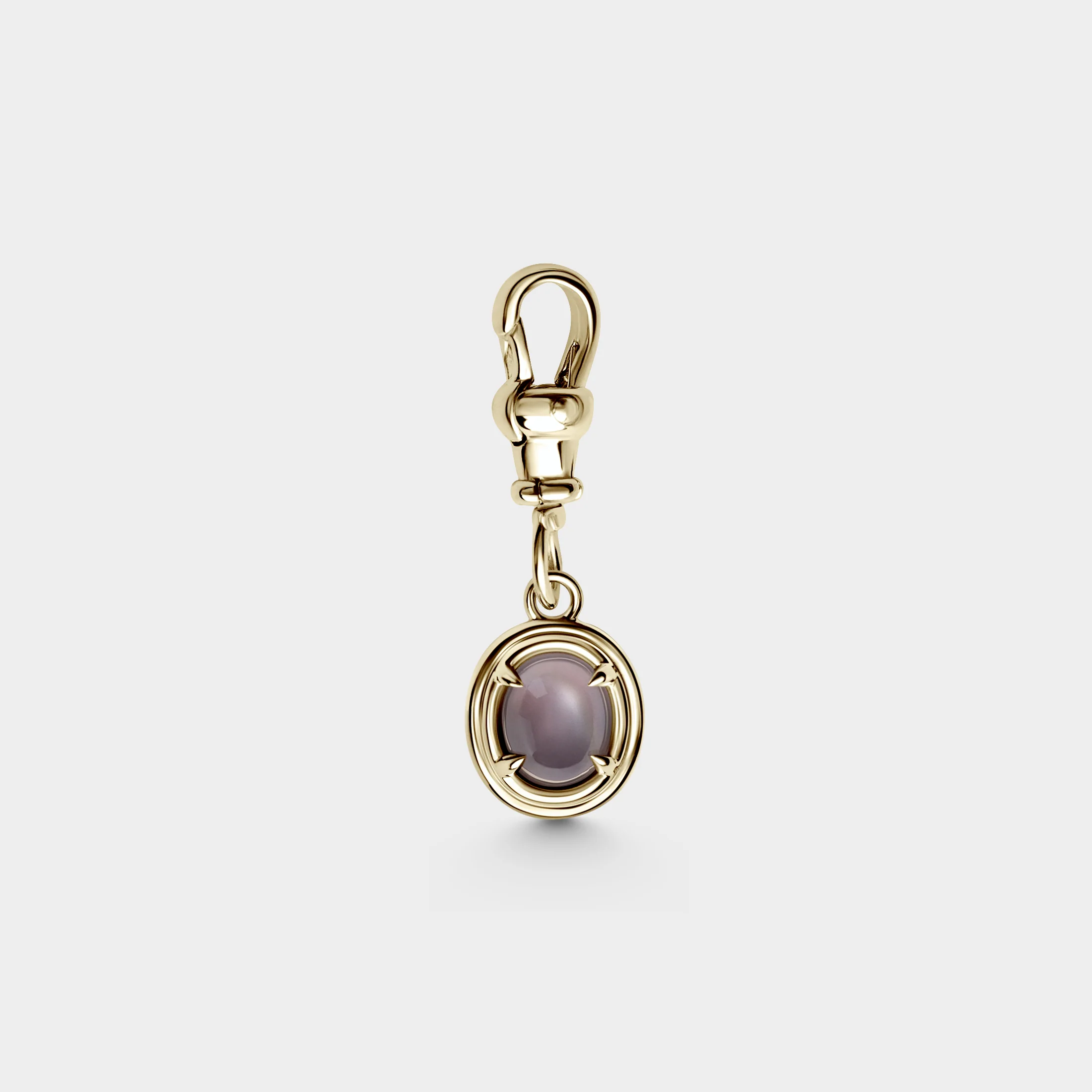 Cabochon Australian Purple Sapphire Pendant w/ Albert Swivel
