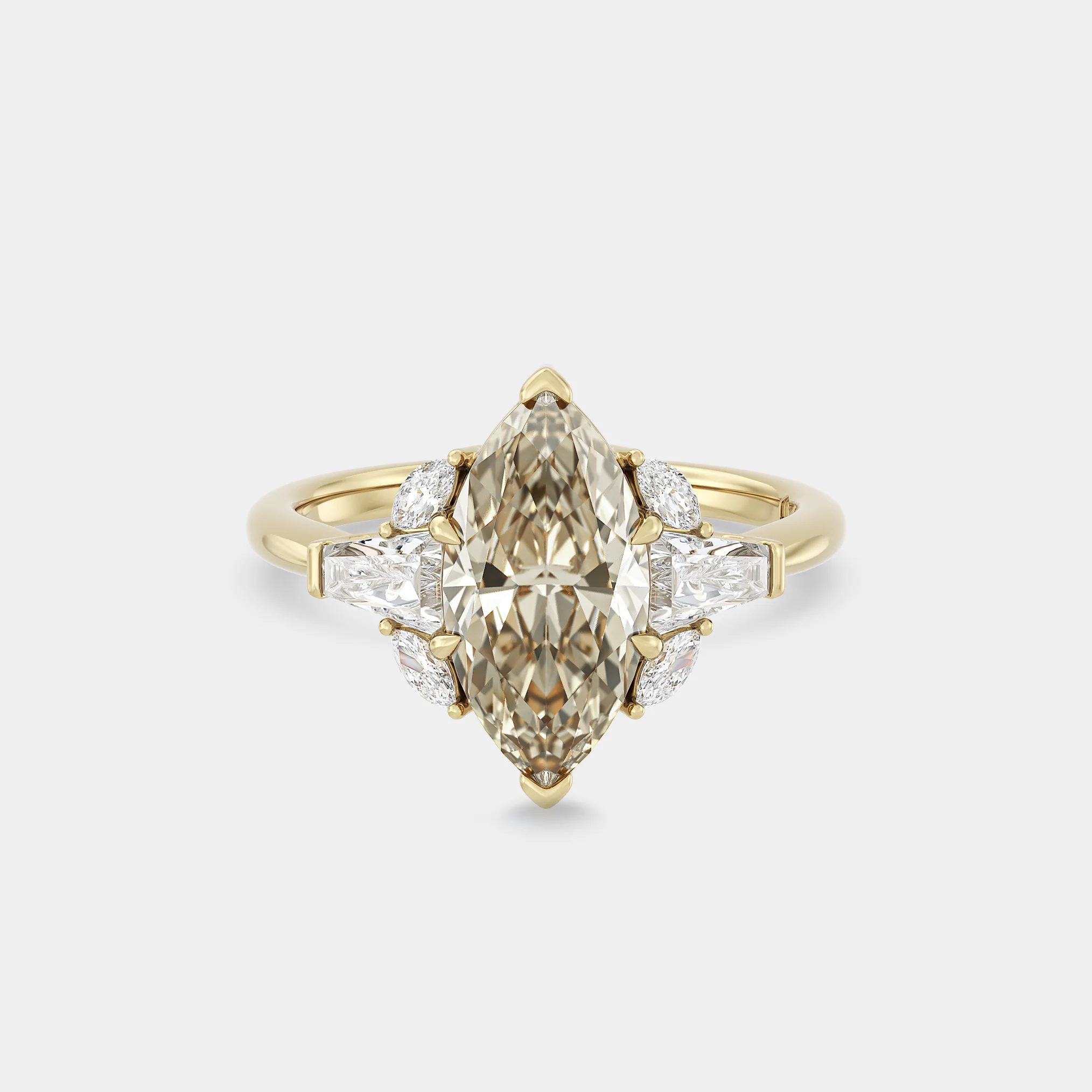 Cluster of Champagne, Marquise & Tapered Diamond