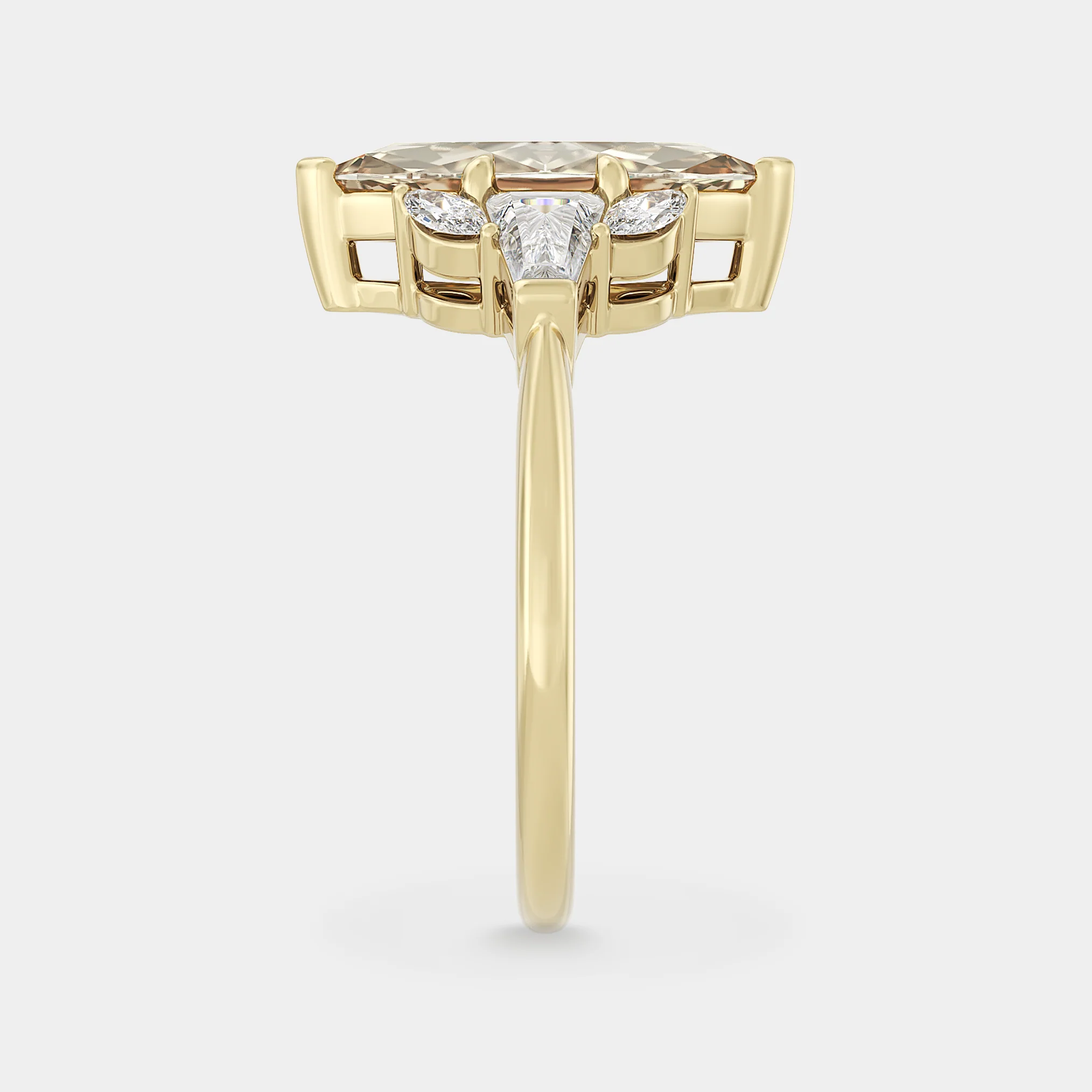 Cluster of Champagne, Marquise & Tapered Diamond - Image 2